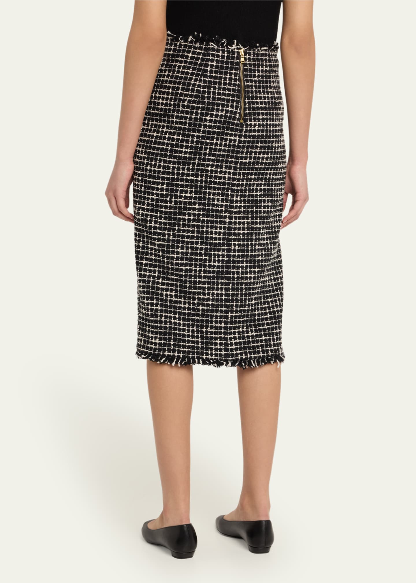 L'Agence Tai Tweed Midi Skirt Image 3 of 5