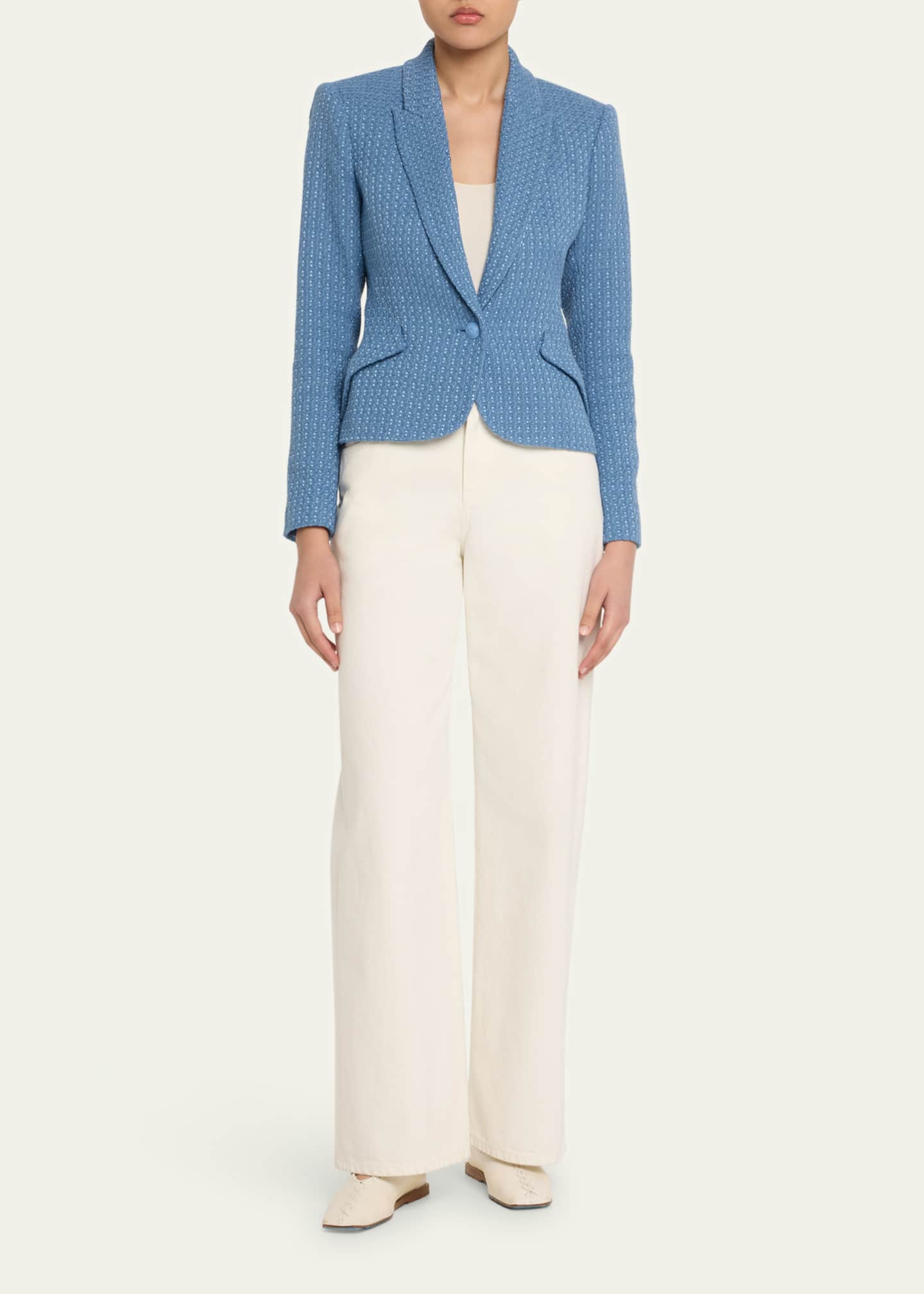 L'Agence Jennah Single-Breasted Tweed Blazer Image 2 of 5