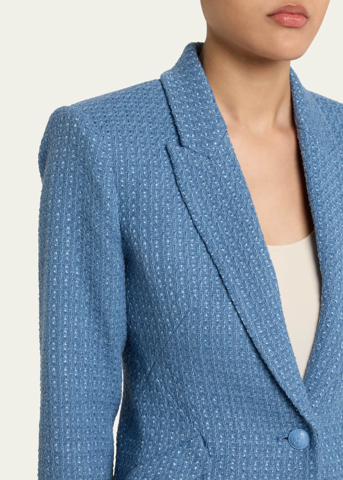 L'Agence Jennah Single-Breasted Tweed Blazer Image 5 of 5