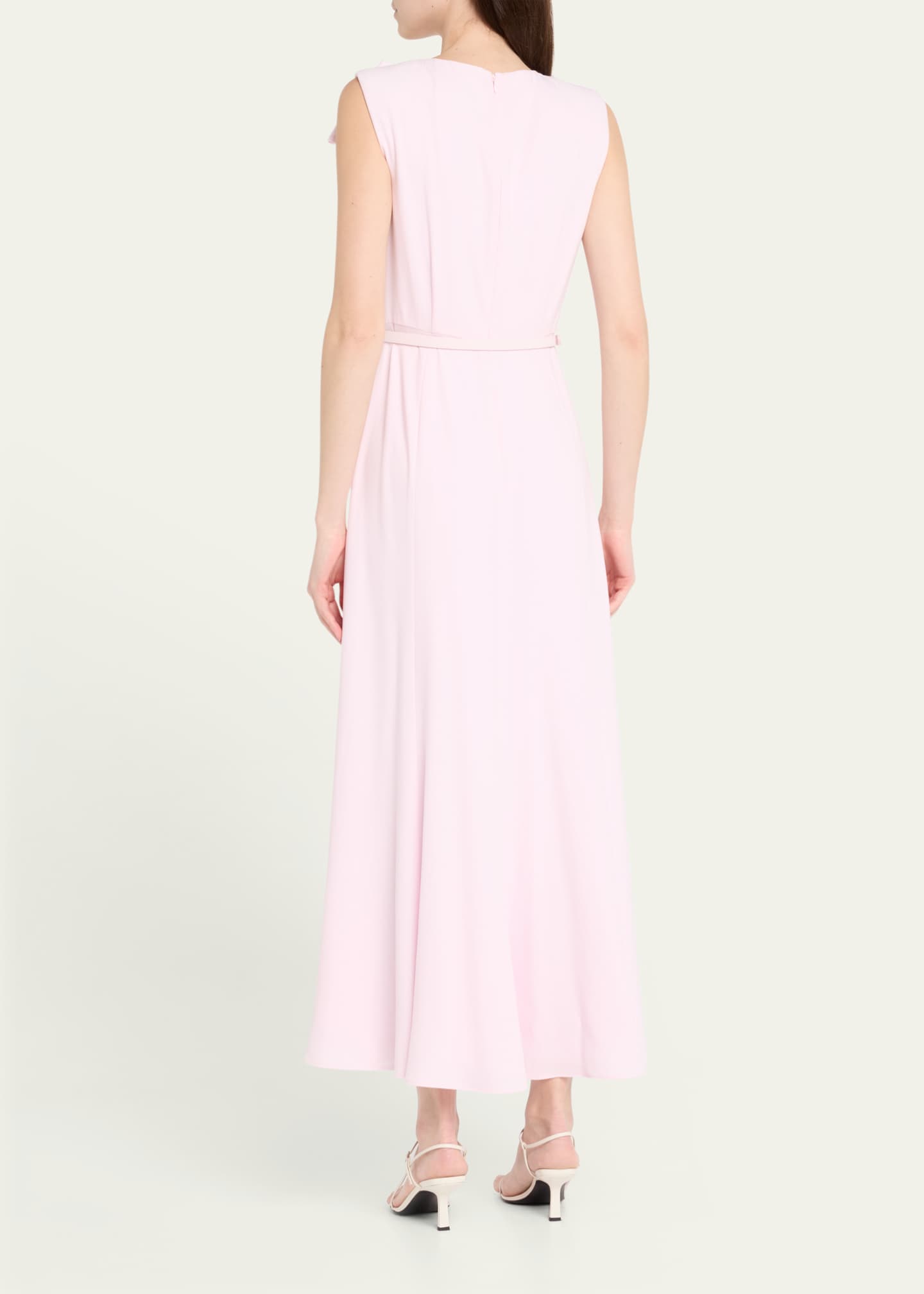 Roland Mouret Bow Embellished Satin Crepe Belted Maxi Dress Image 3 of 5