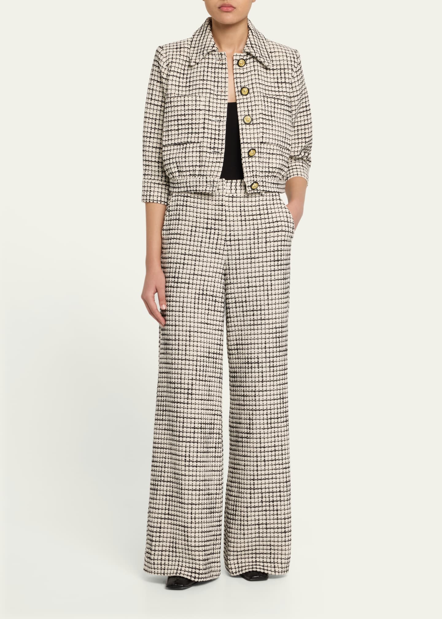 L'Agence Jia Cropped Tweed Jacket Image 2 of 5