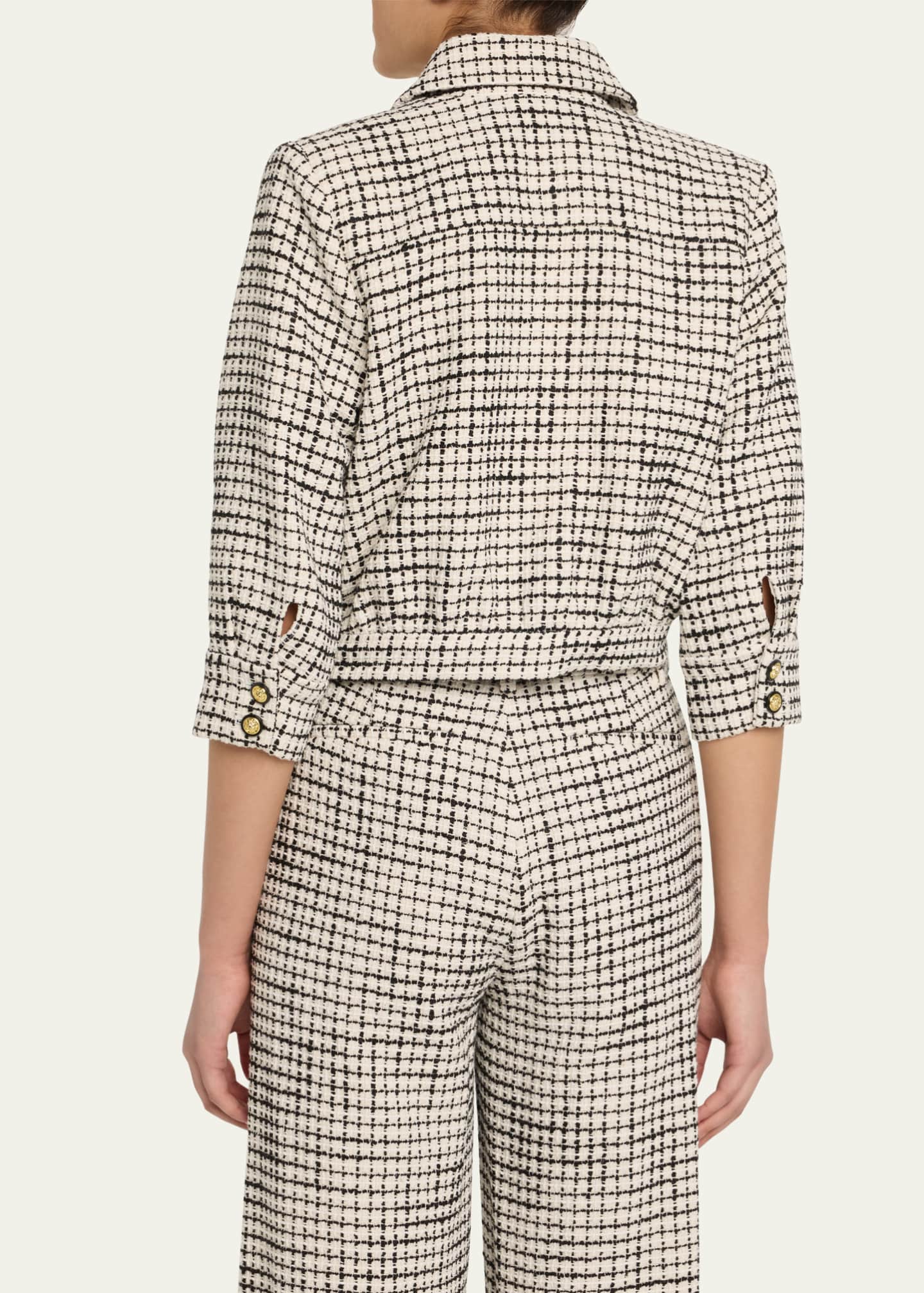 L'Agence Jia Cropped Tweed Jacket Image 3 of 5