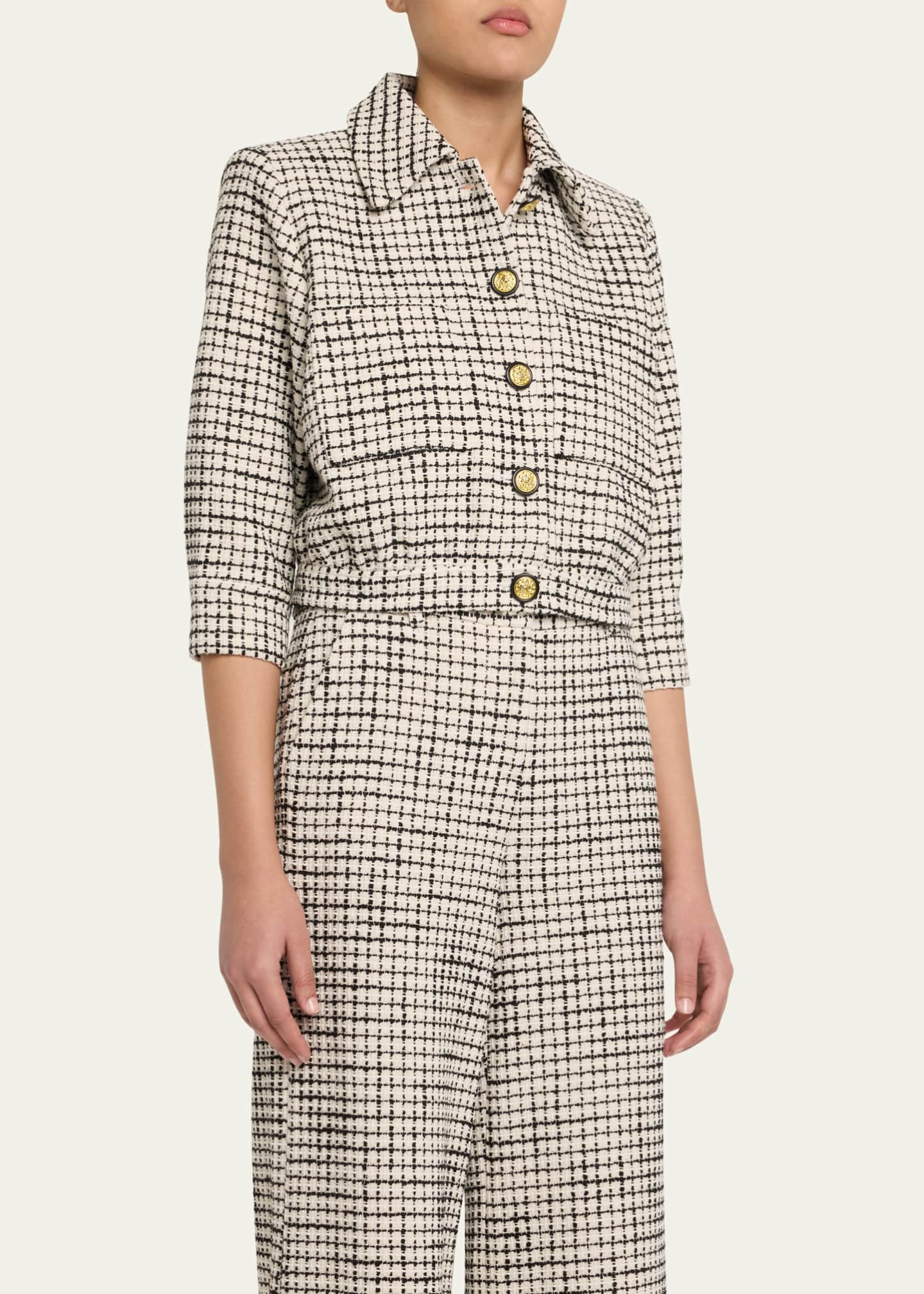 L'Agence Jia Cropped Tweed Jacket Image 4 of 5