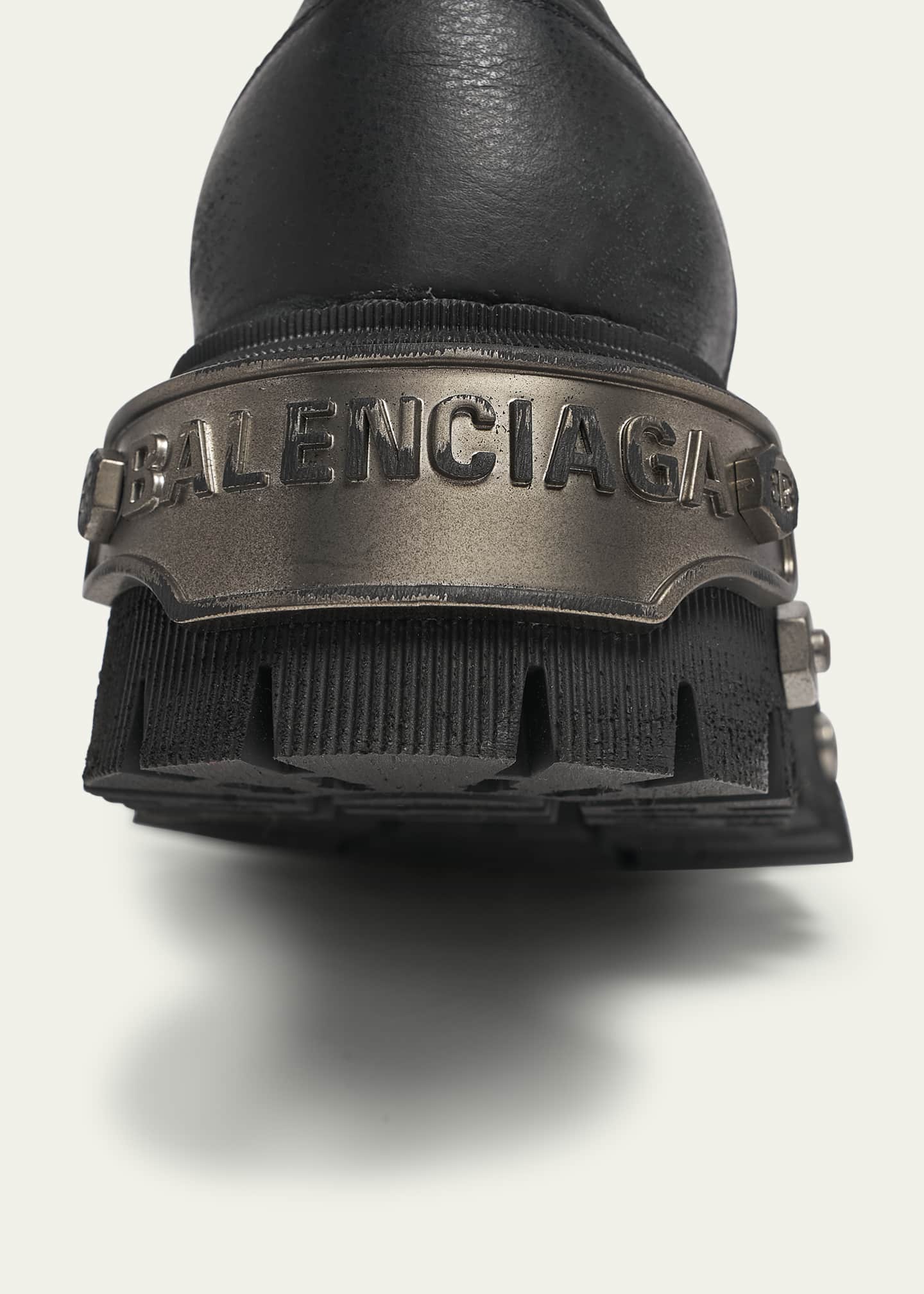 Balenciaga Men's Tractor Leather Chunky Loafers Image 3 of 4