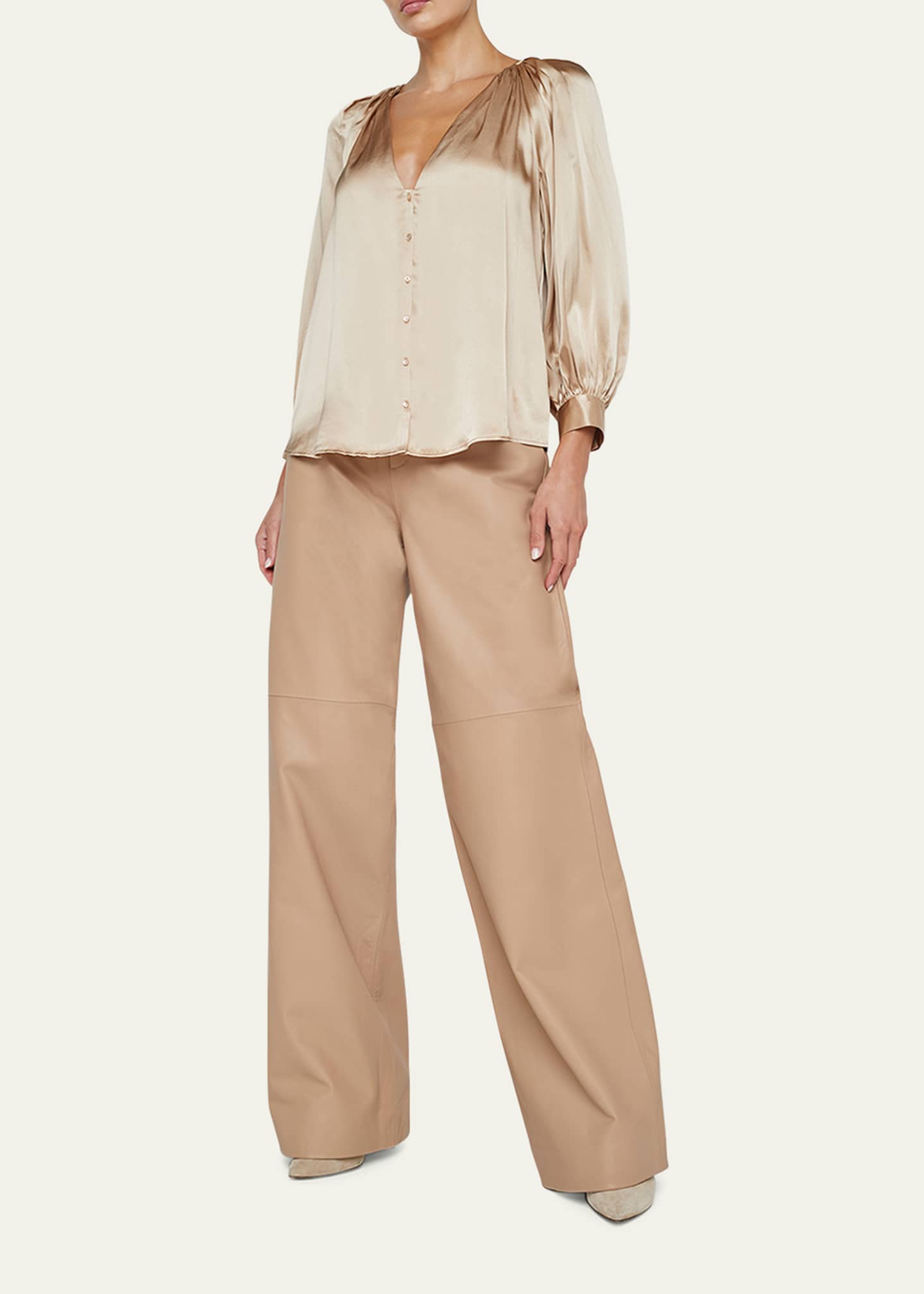 L'Agence Kaili V-Neck Silk Blouse Image 2 of 5