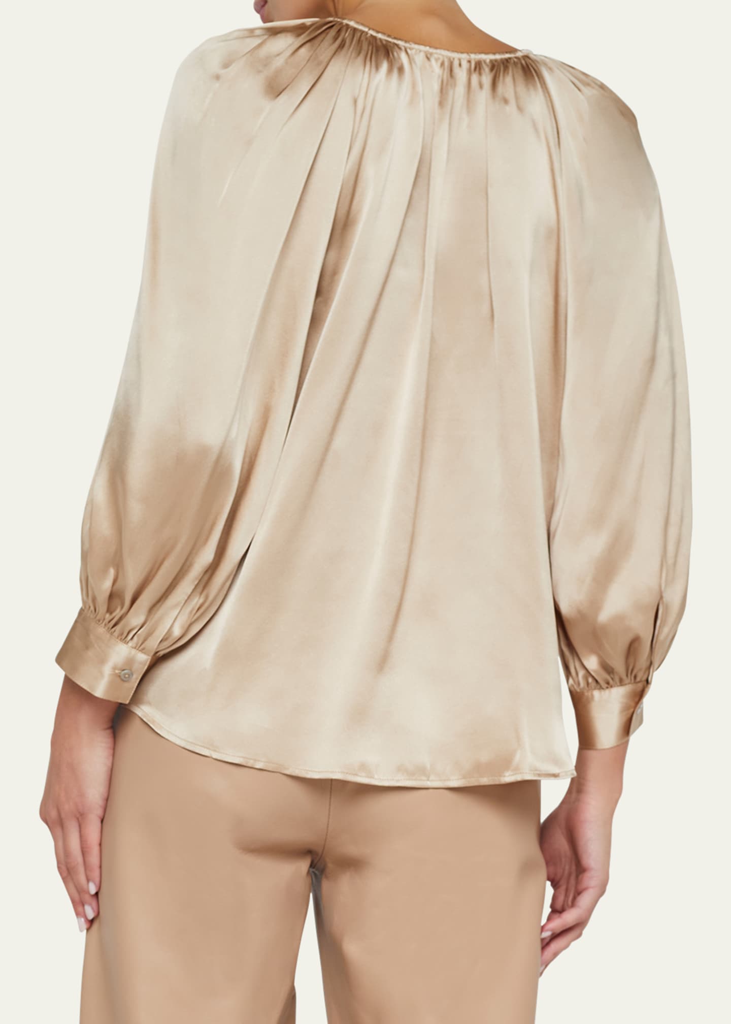 L'Agence Kaili V-Neck Silk Blouse Image 3 of 5
