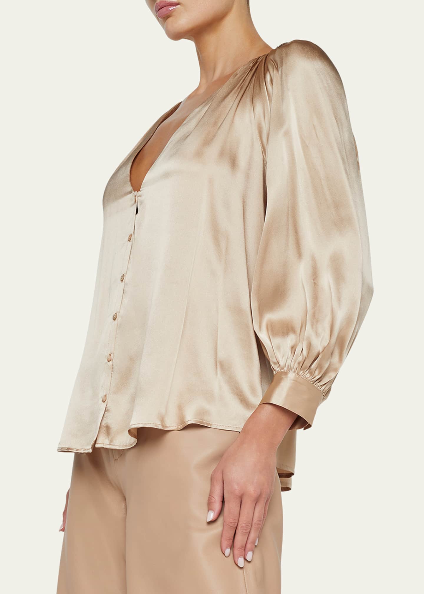 L'Agence Kaili V-Neck Silk Blouse Image 5 of 5