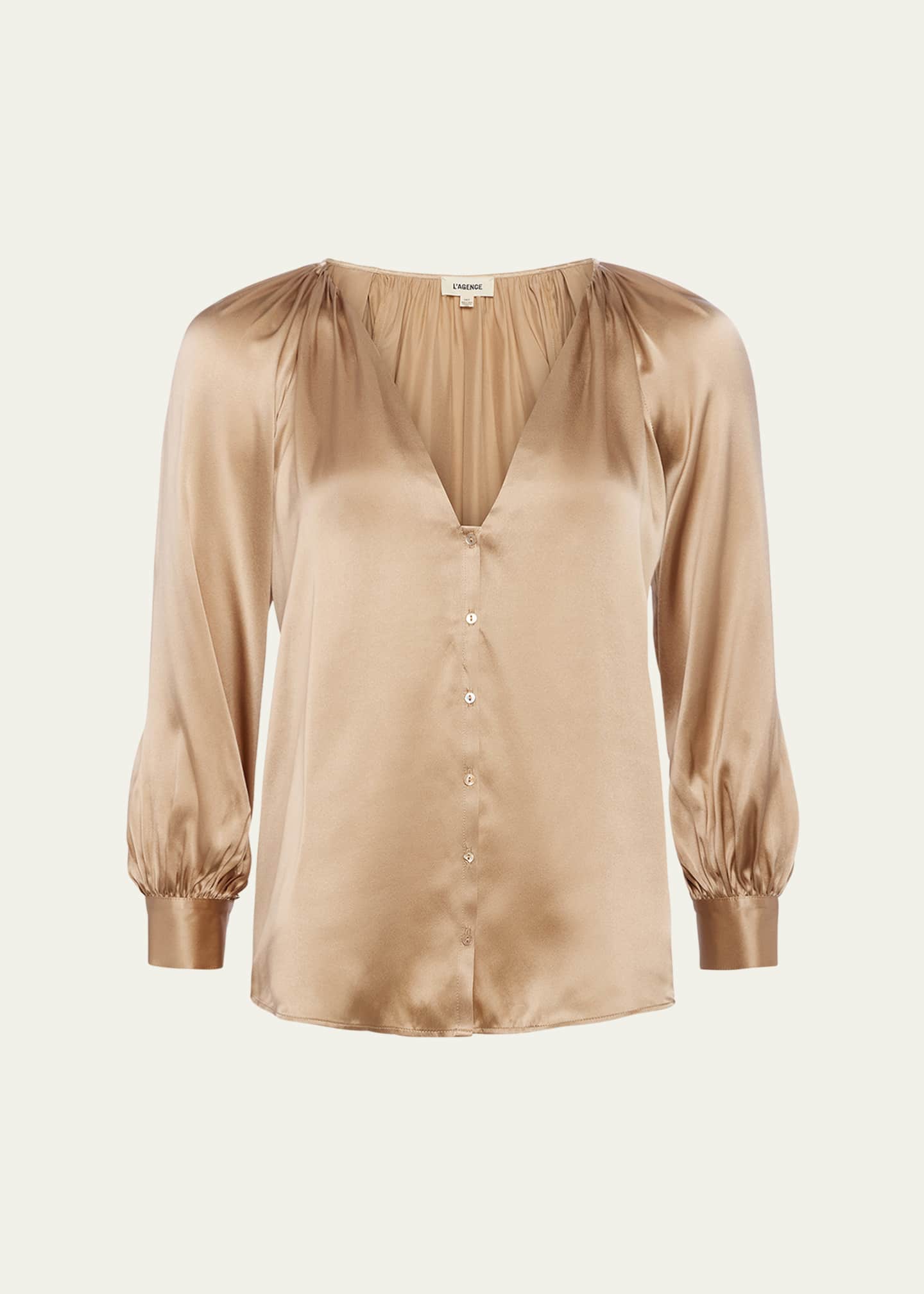 L'Agence Kaili V-Neck Silk Blouse Image 1 of 5