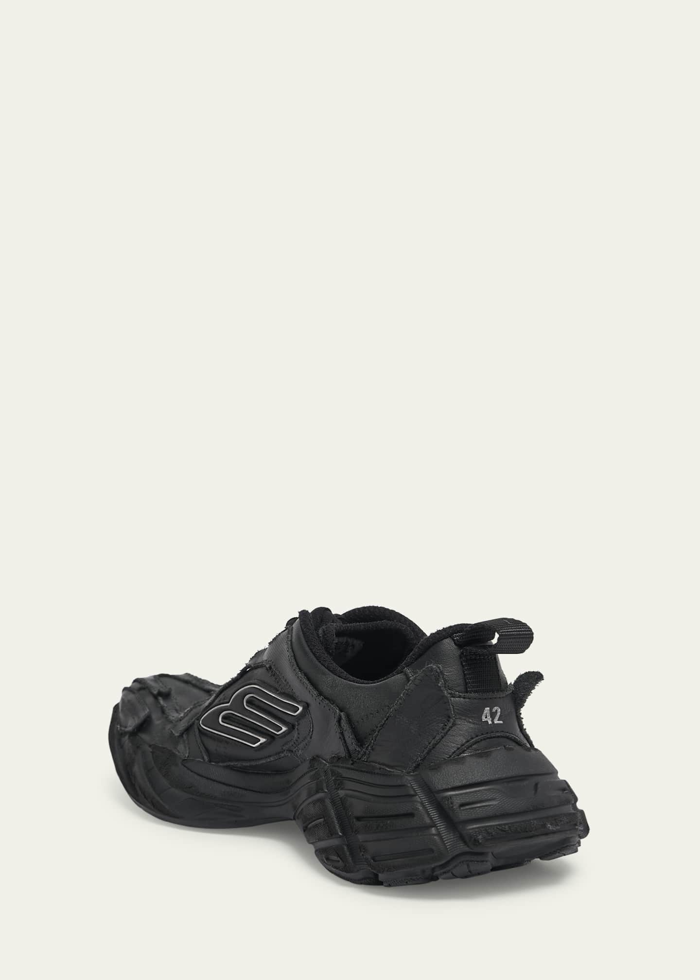 25SS new/BALENCIAGA Monday3Bレザースニーカー Sneakers Black Balenciaga Men's Monday Leather Fashion Sneakers - Bergdorf