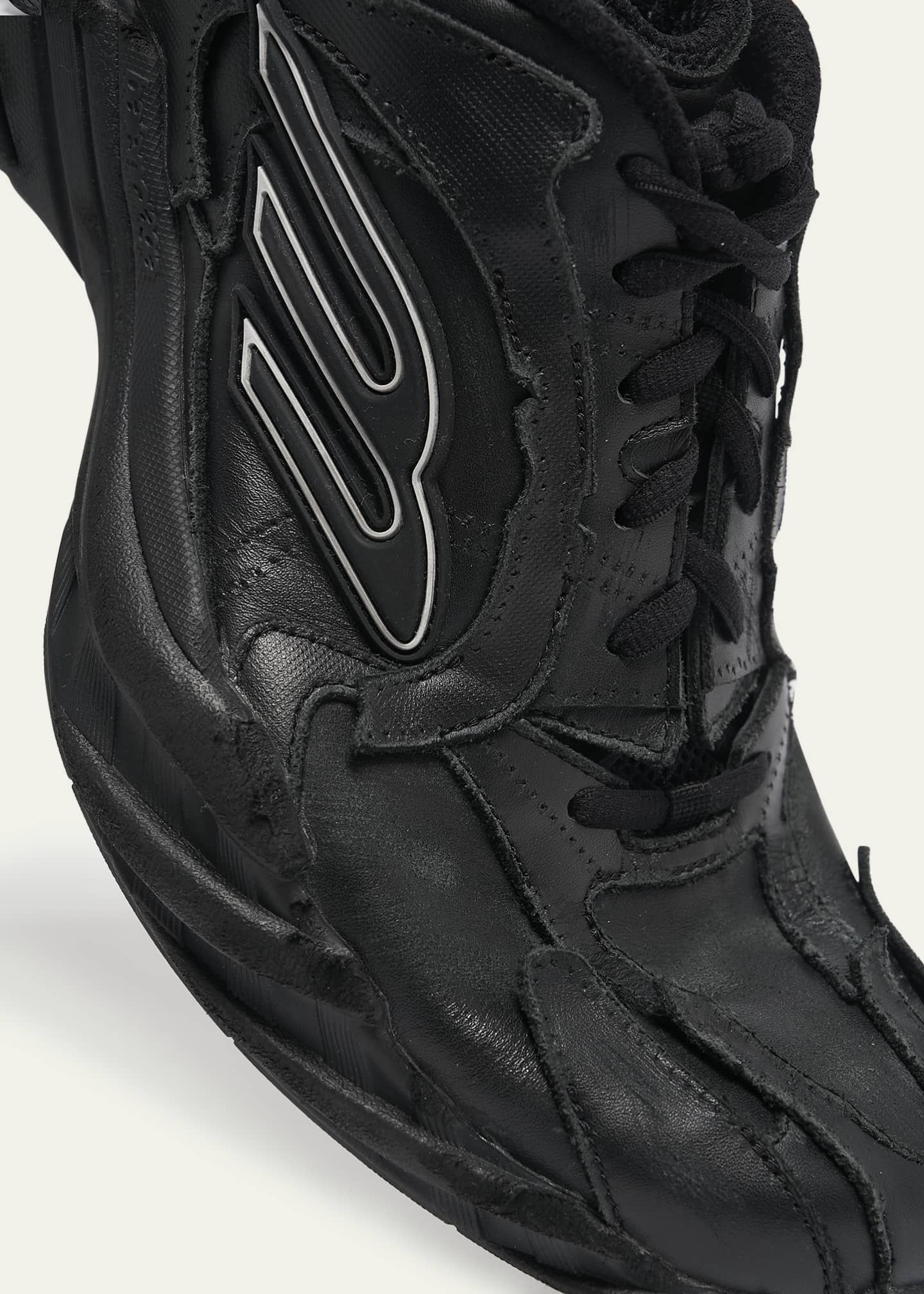 25SS new/BALENCIAGA Monday3Bレザースニーカー Sneakers Black Balenciaga Men's Monday Leather Fashion Sneakers - Bergdorf