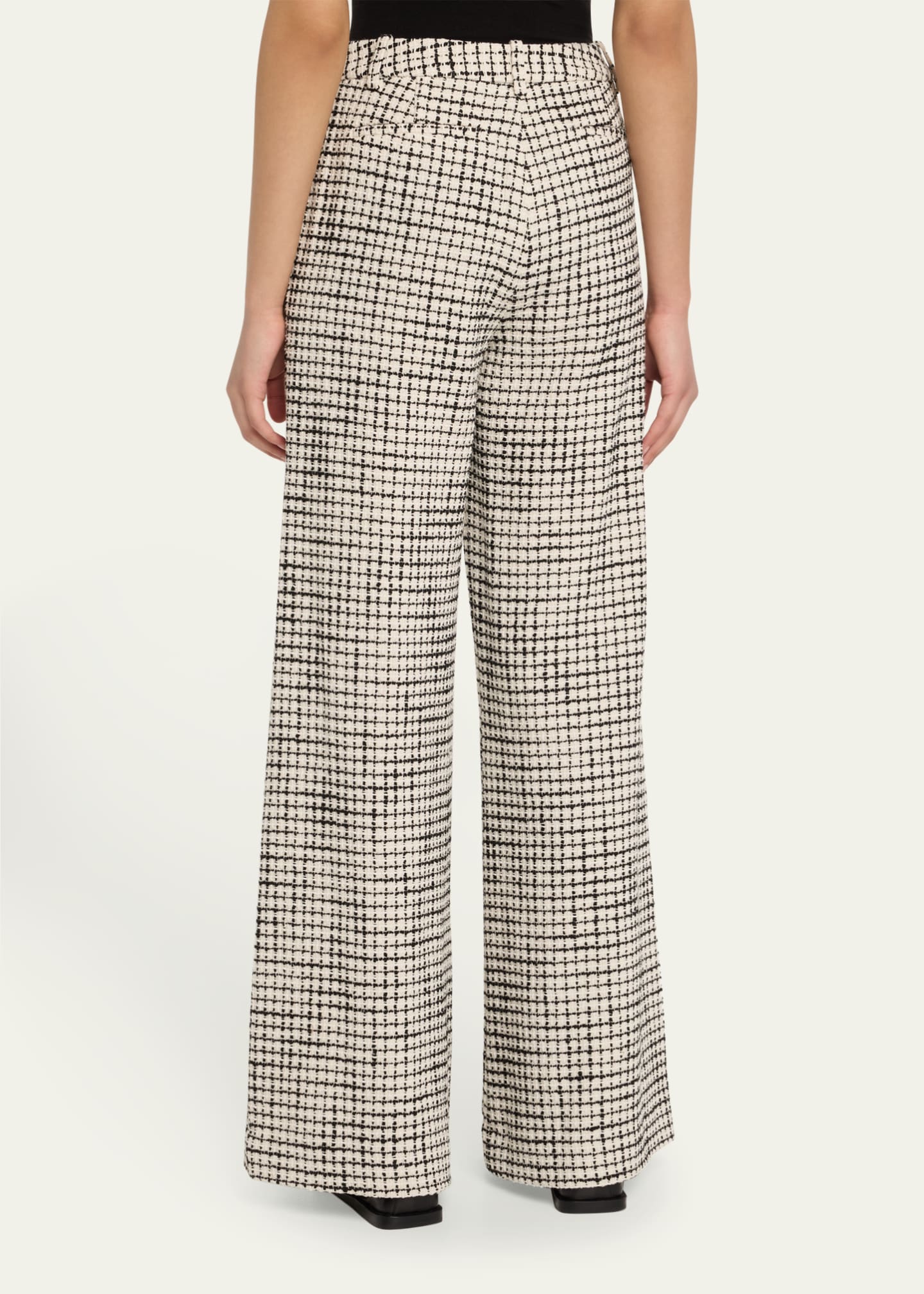 Pilar Tweed Wide-Leg Pants