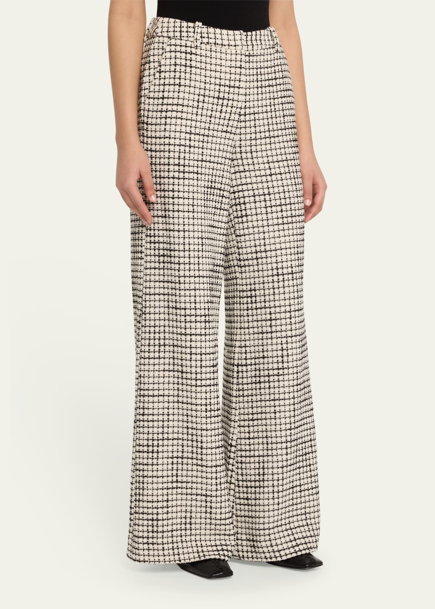 Pilar Tweed Wide-Leg Pants