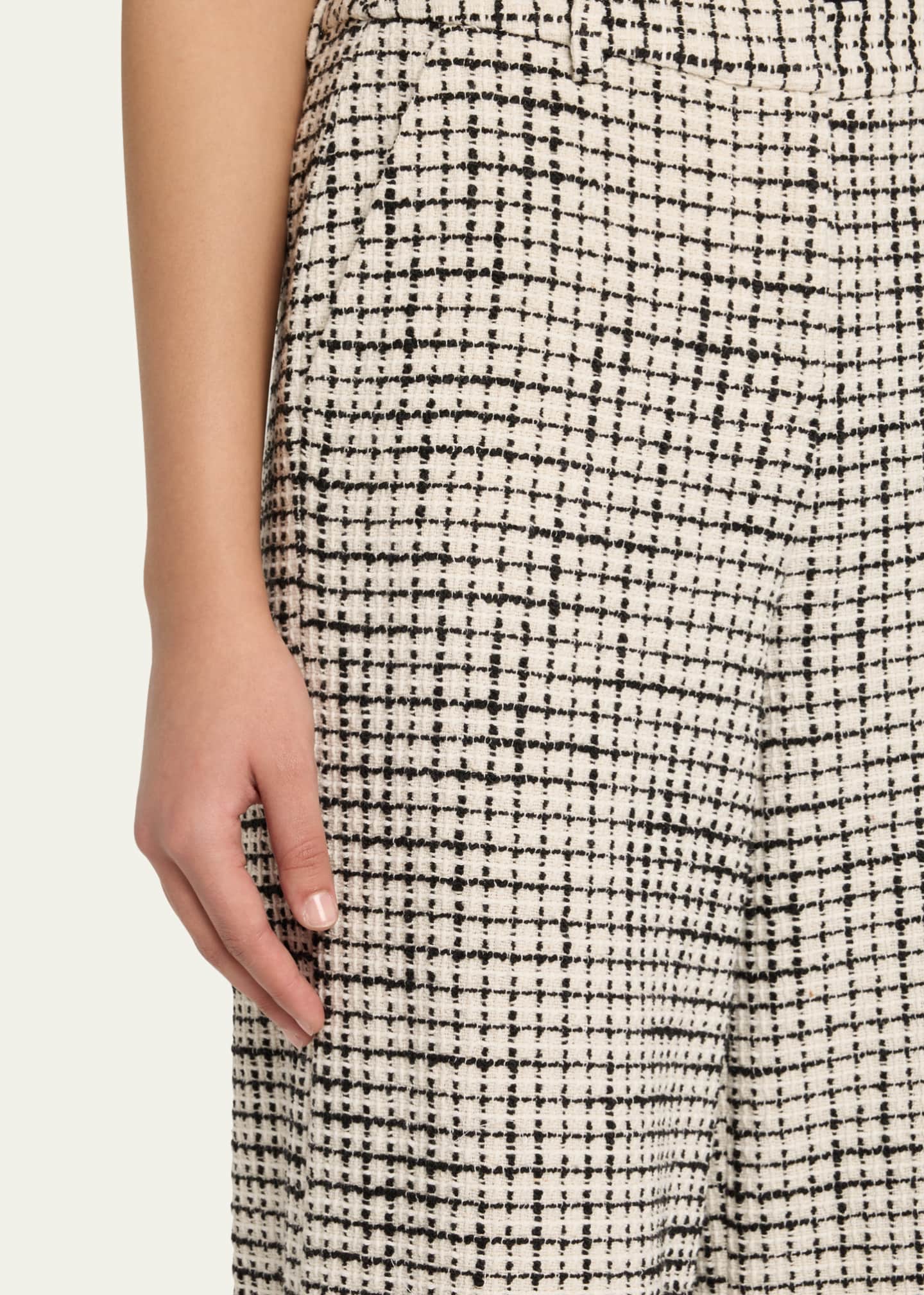 Pilar Tweed Wide-Leg Pants