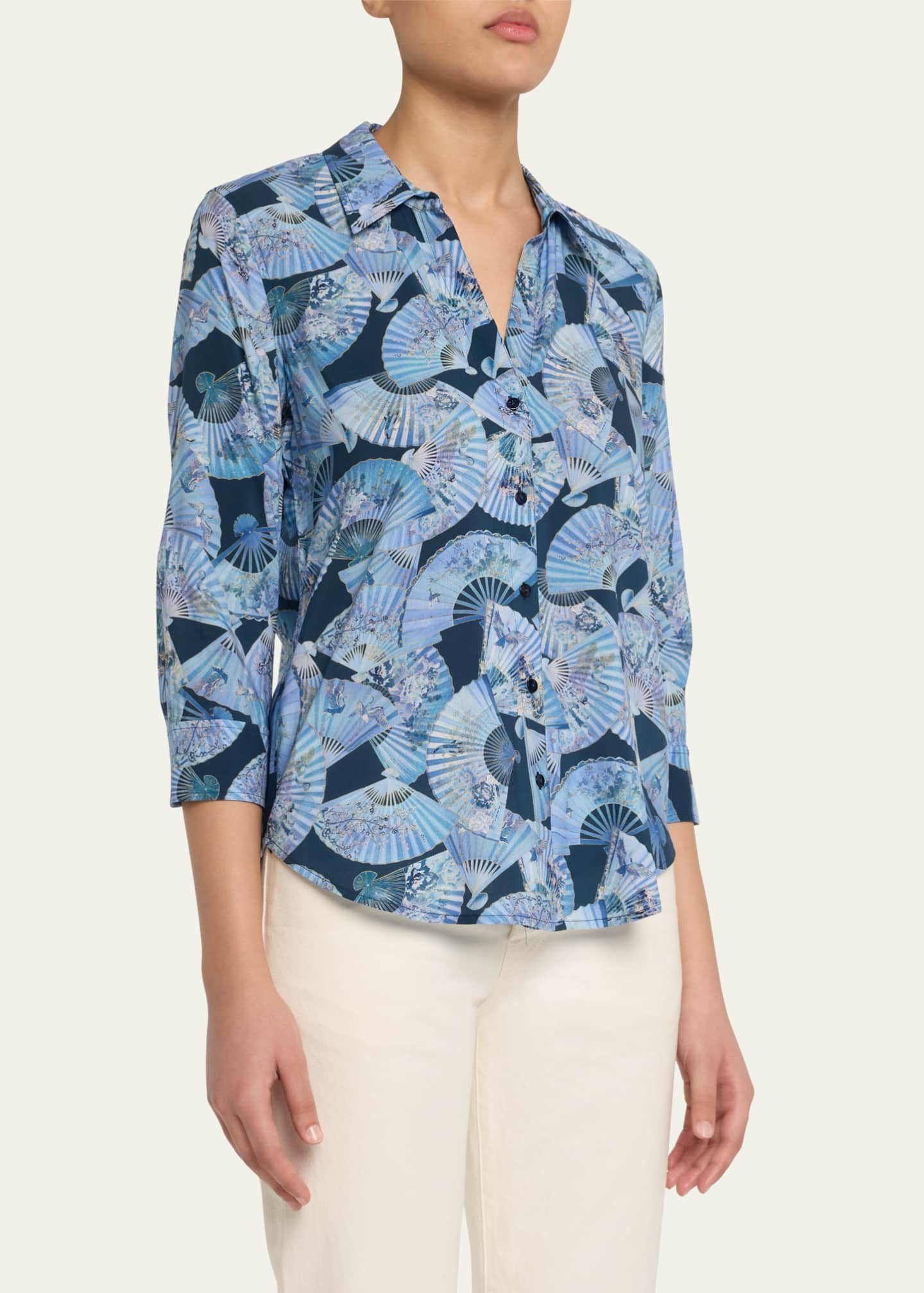L'Agence Camille Button-Front Blouse Image 4 of 5