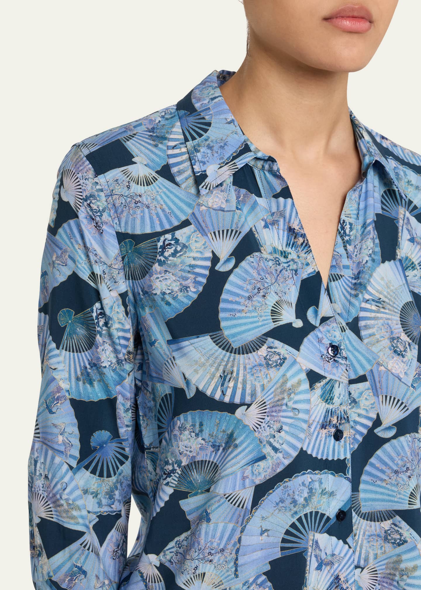 L'Agence Camille Button-Front Blouse Image 5 of 5