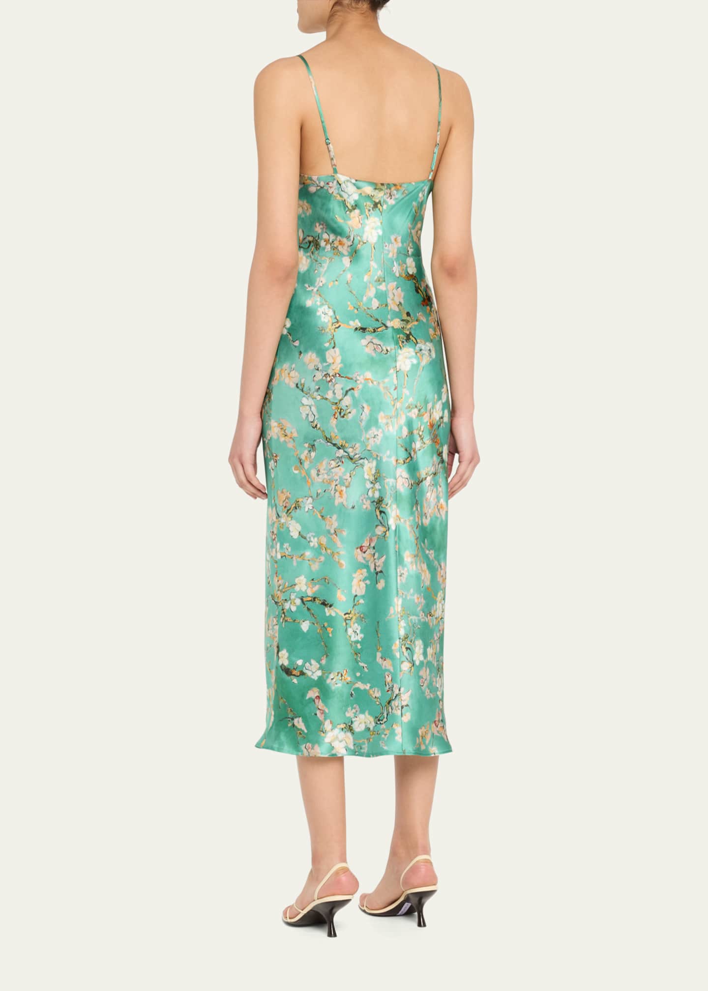L'Agence Cherry Blossom Seridie Mid-Length Slip Dress Image 3 of 5