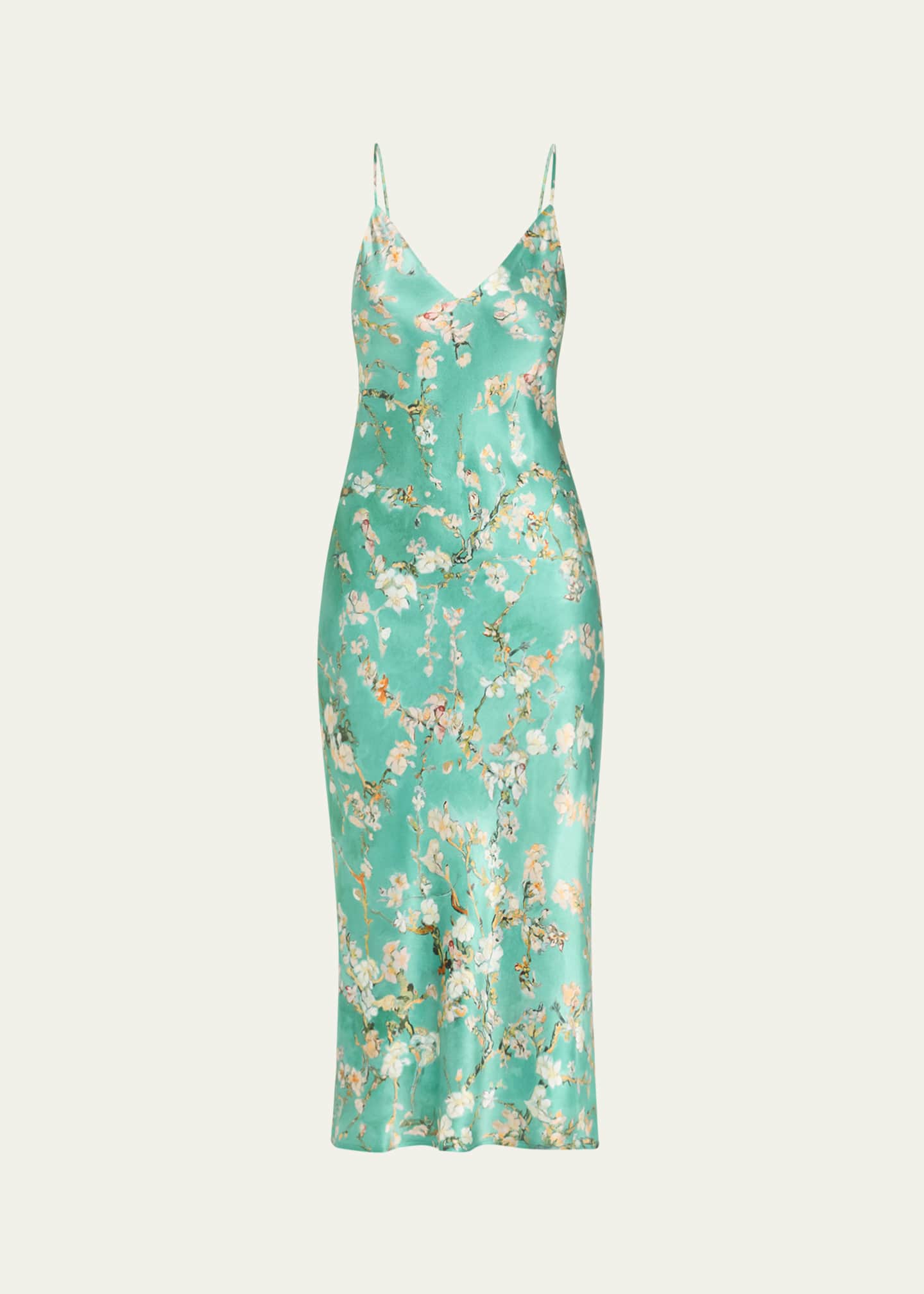 L'Agence Cherry Blossom Seridie Mid-Length Slip Dress Image 1 of 5