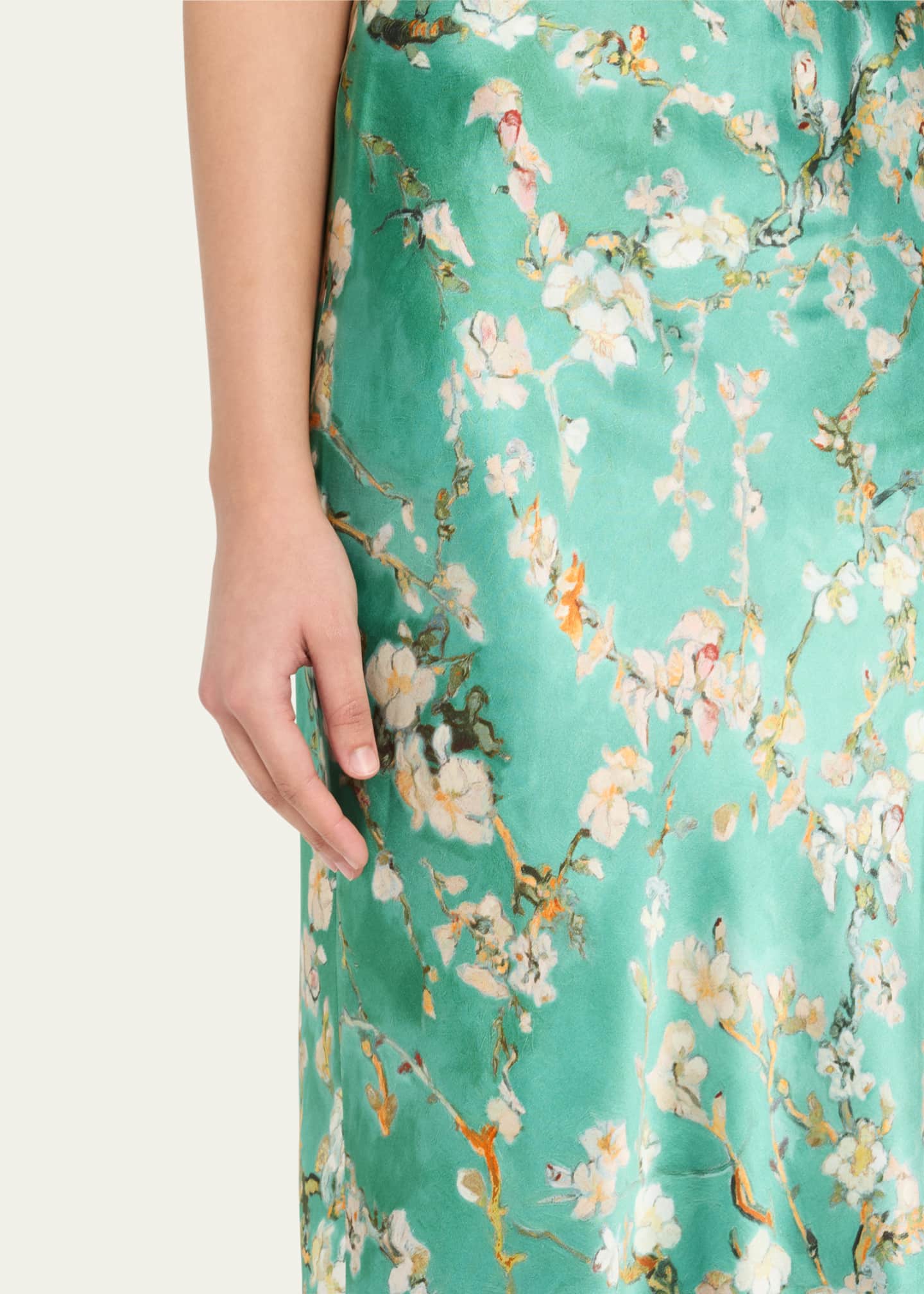 L'Agence Cherry Blossom Seridie Mid-Length Slip Dress Image 5 of 5