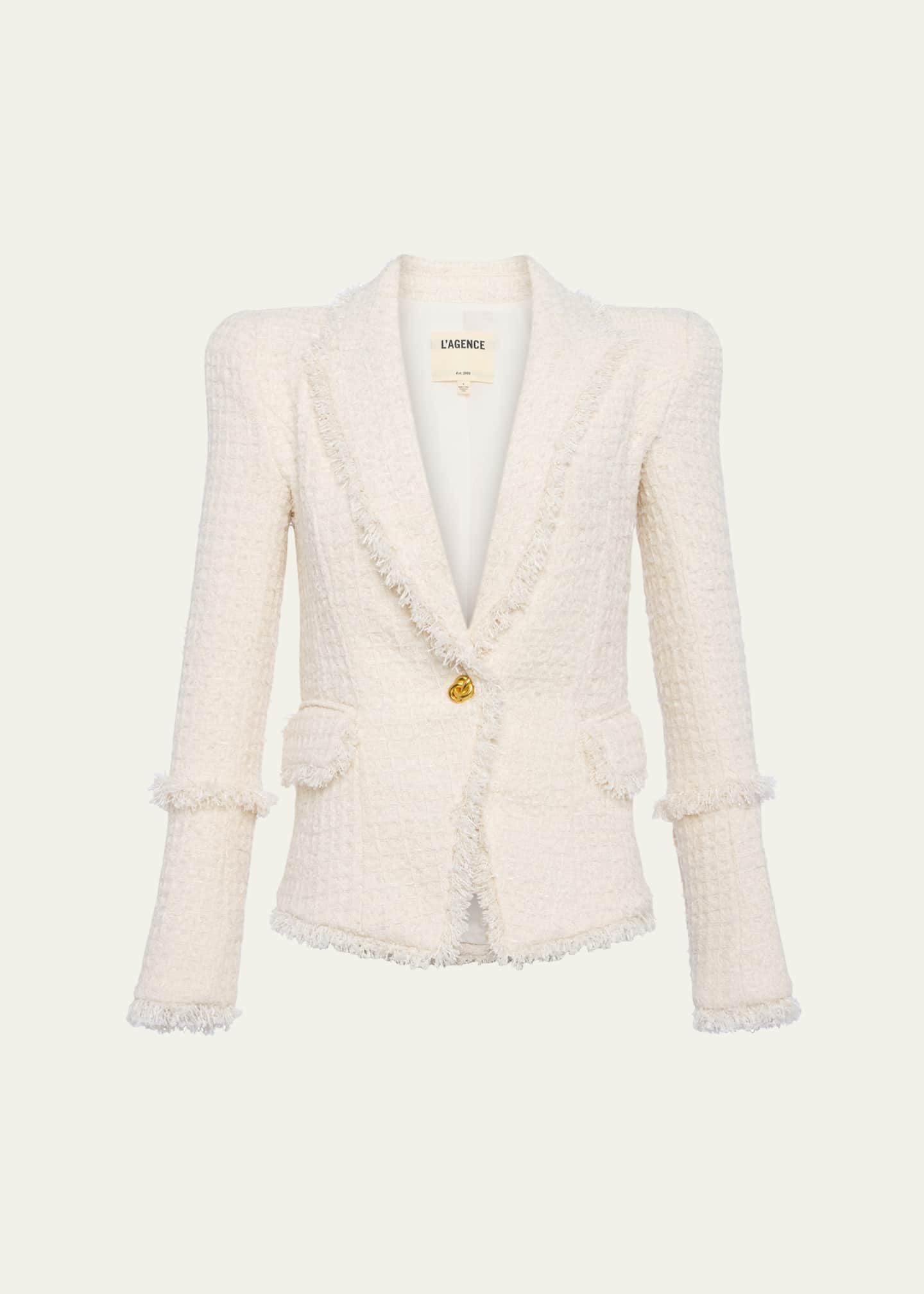 L'Agence Kaisley Waffle Tweed Blazer