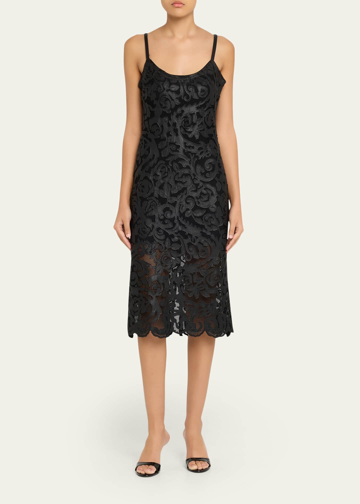 L'agence Women's Kazuko Laser Cut Midi Dress - Black - Size 00