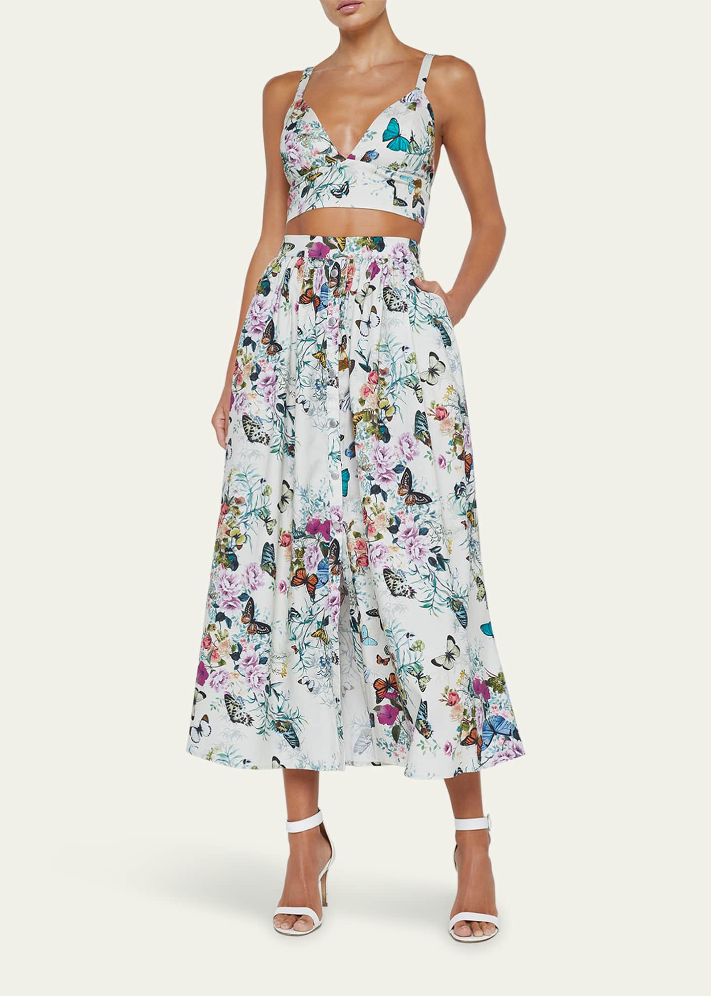 L'Agence Seina Front Placket Midi Skirt Image 2 of 5