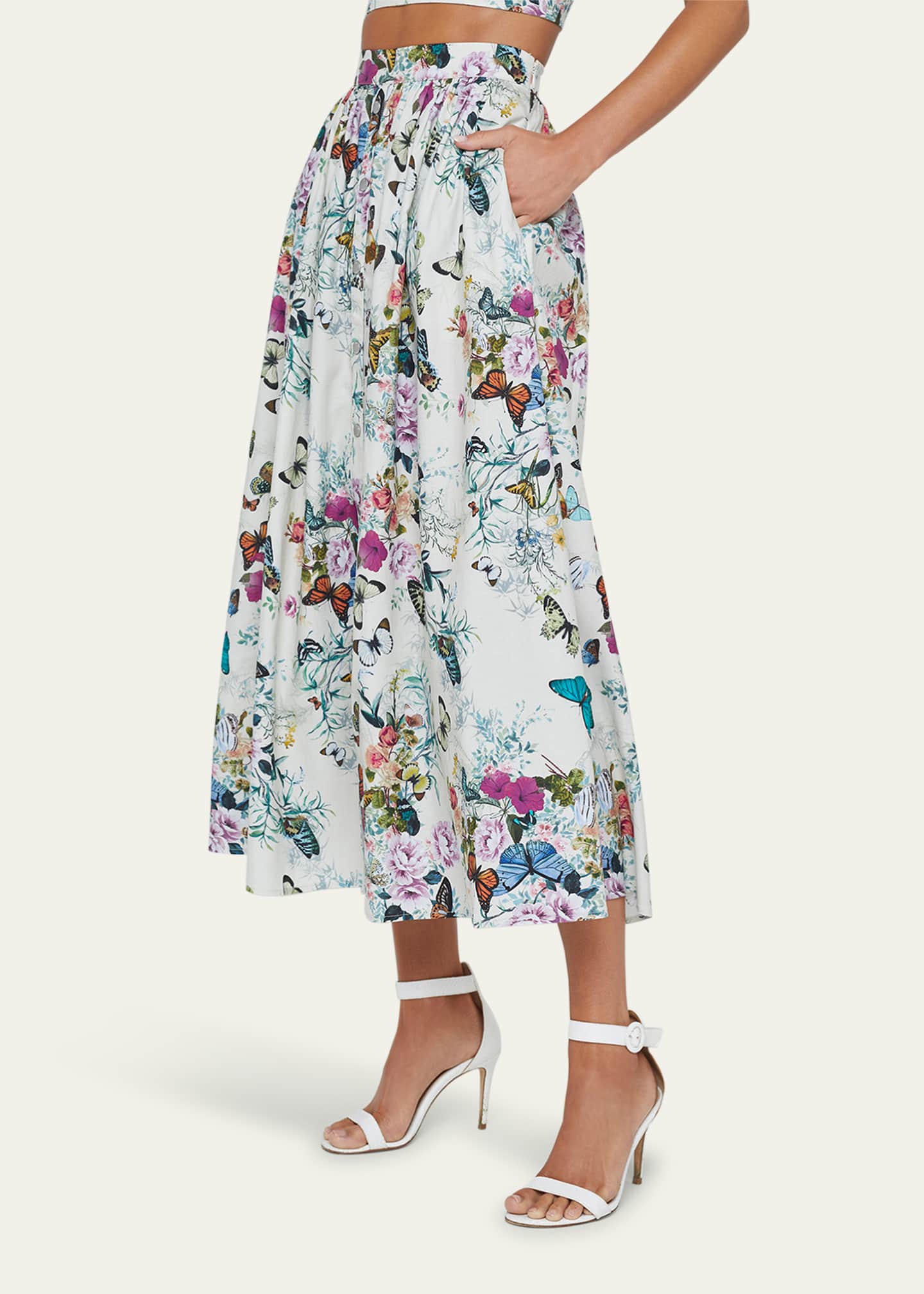 L'Agence Seina Front Placket Midi Skirt Image 4 of 5