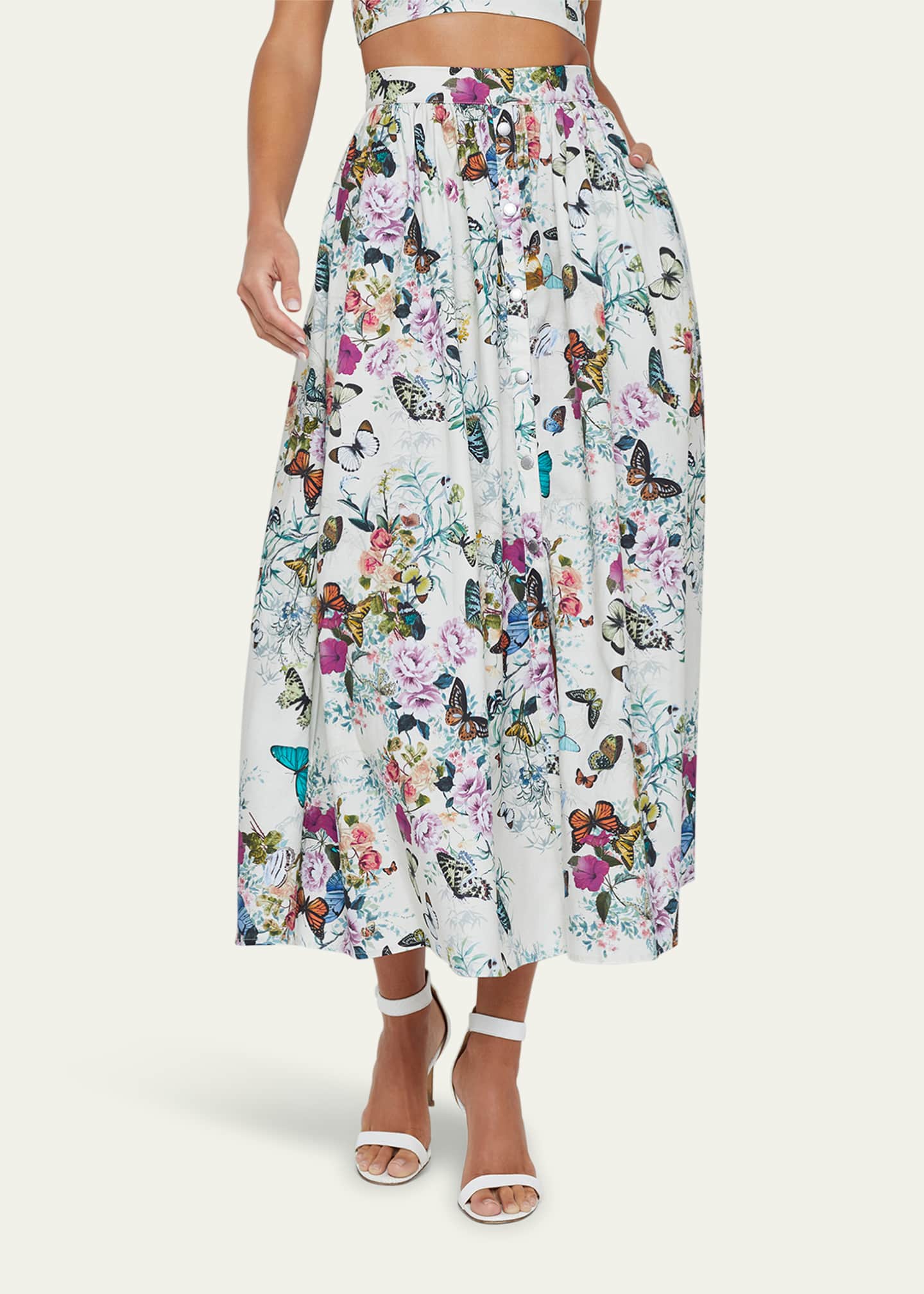 L'Agence Seina Front Placket Midi Skirt Image 5 of 5