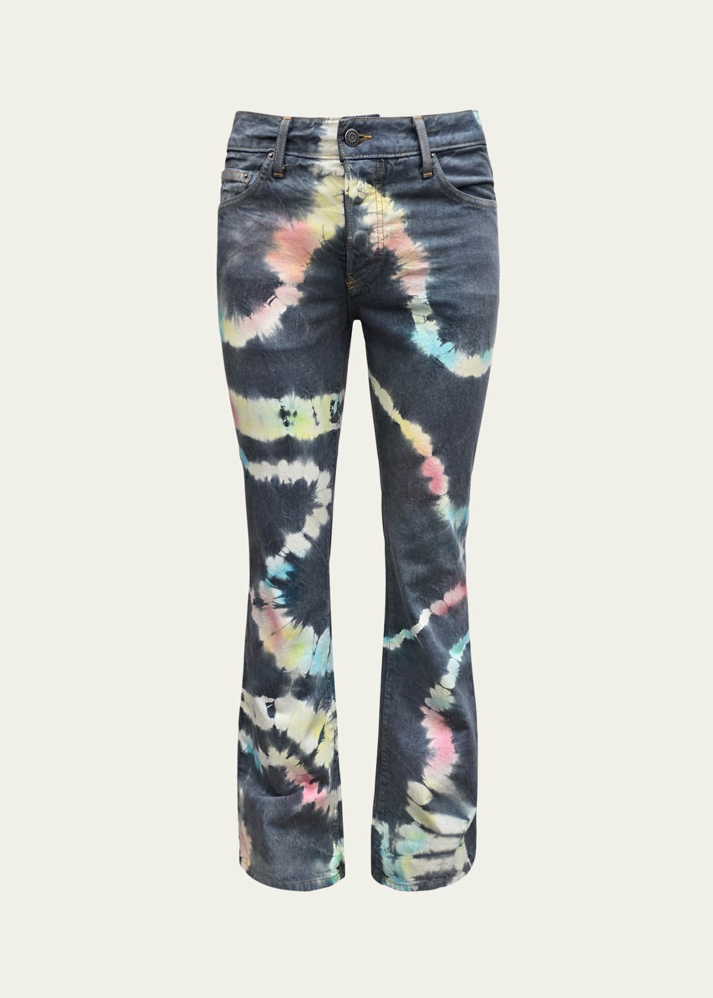 Cout De La Liberte Men's Jimmy Tie-Dye Flare Jeans Image 1 of 2