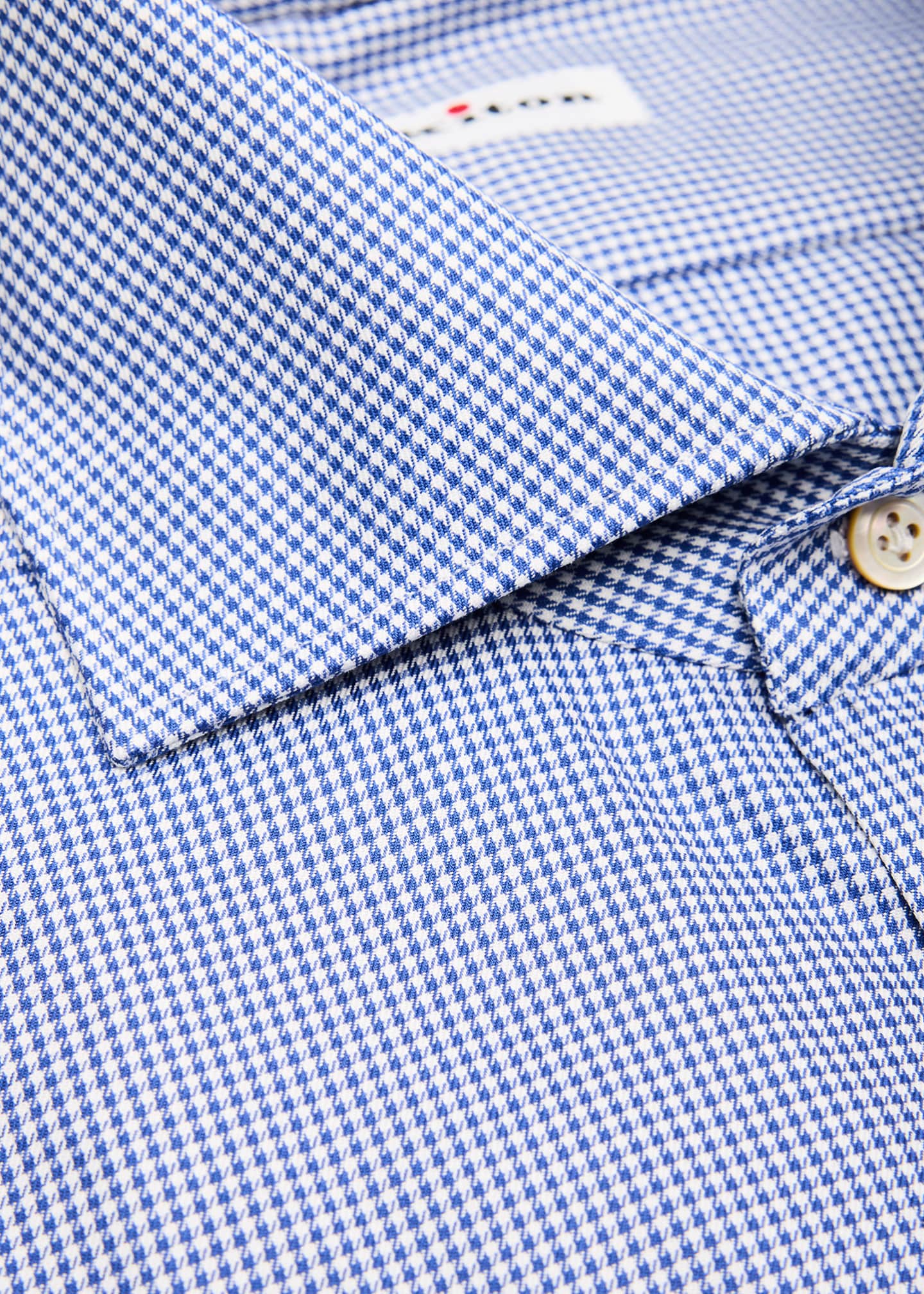 Kiton Men's Cotton Micro-Houndstooth Sport Shirt Image 2 of 2