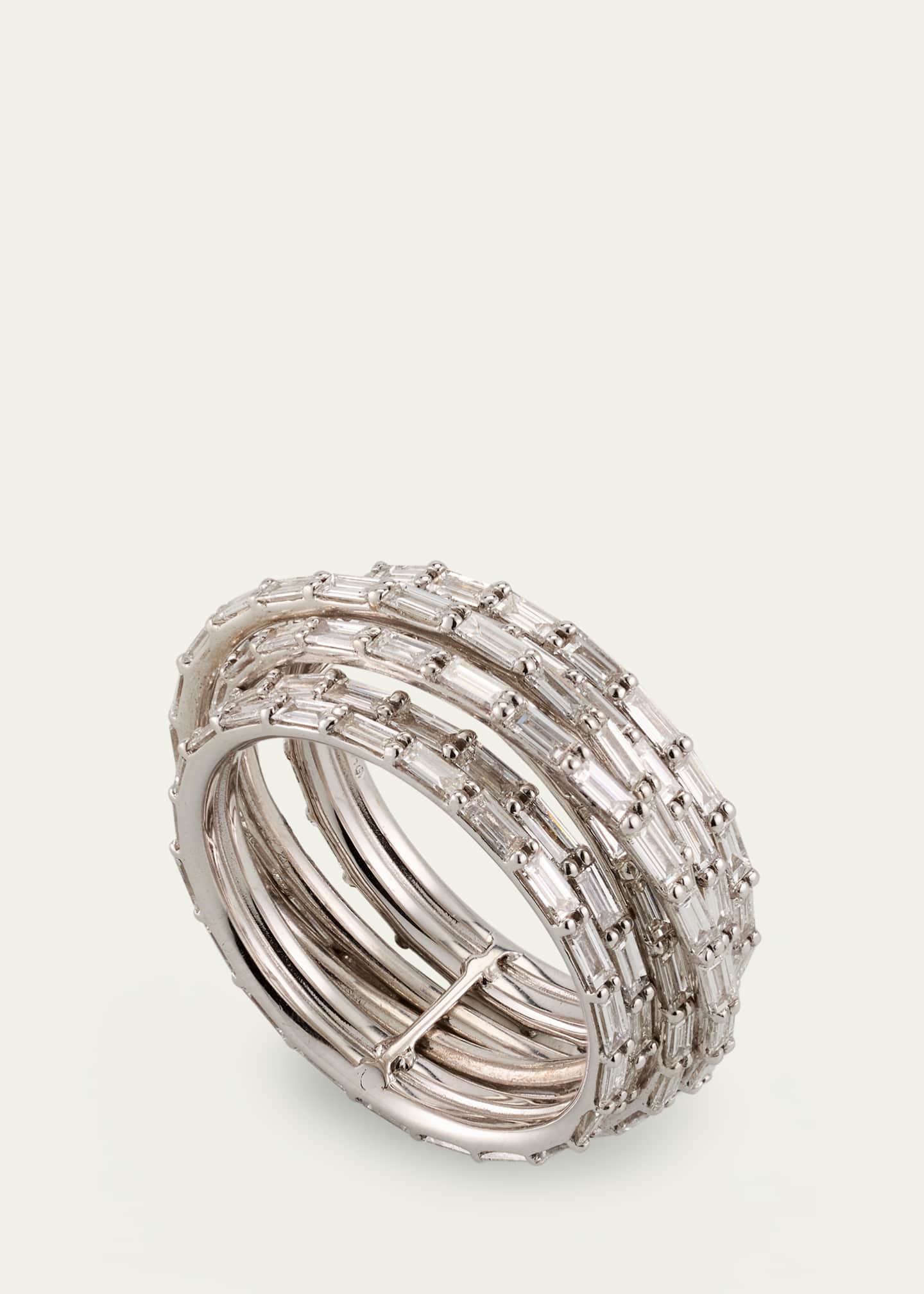Lana 14K White Gold Baguette Diamond Kinetic Ring Image 3 of 4