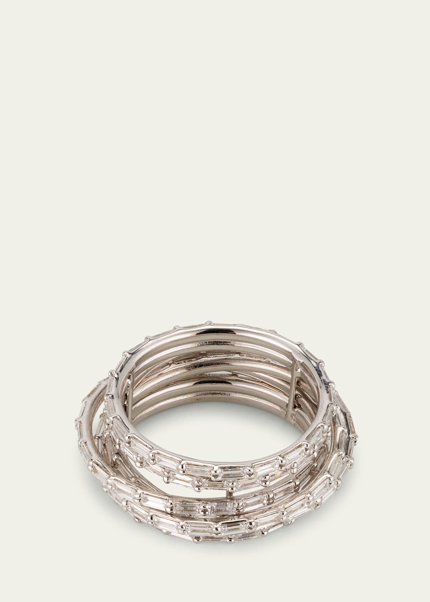 Lana 14K White Gold Baguette Diamond Kinetic Ring Image 4 of 4