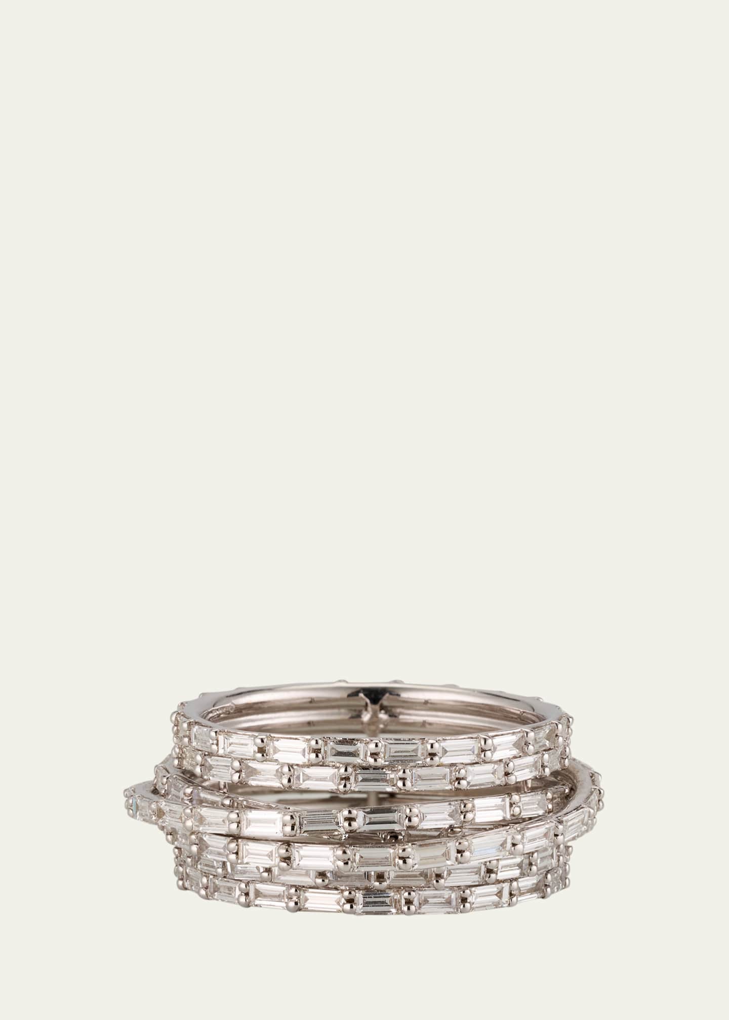 Lana 14K White Gold Baguette Diamond Kinetic Ring Image 1 of 4