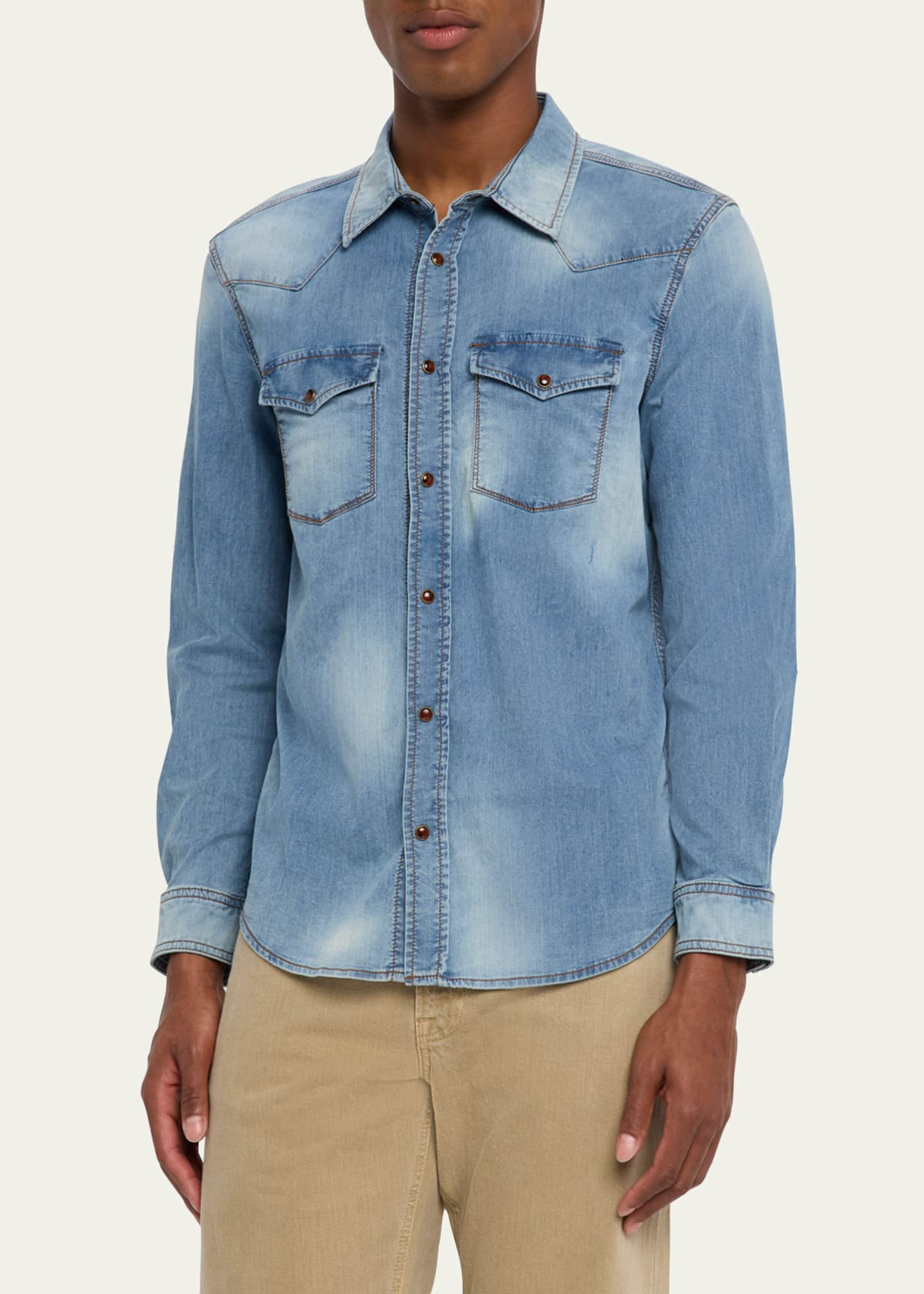 Men's Eastwood Denim Western Shirt - Thumbnail 4