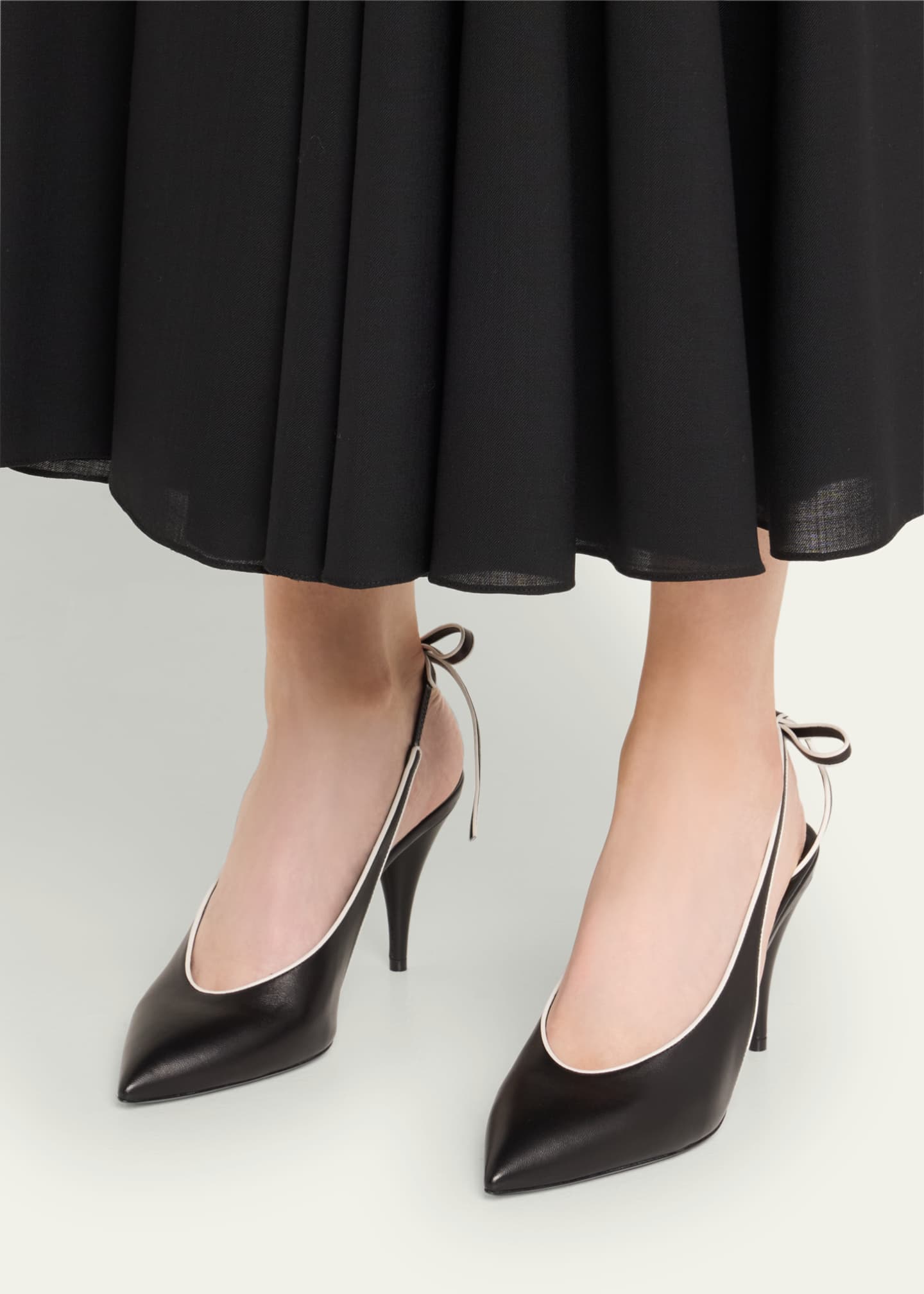 Miu Miu Bicolor Leather Slingback Pumps Image 2 of 6