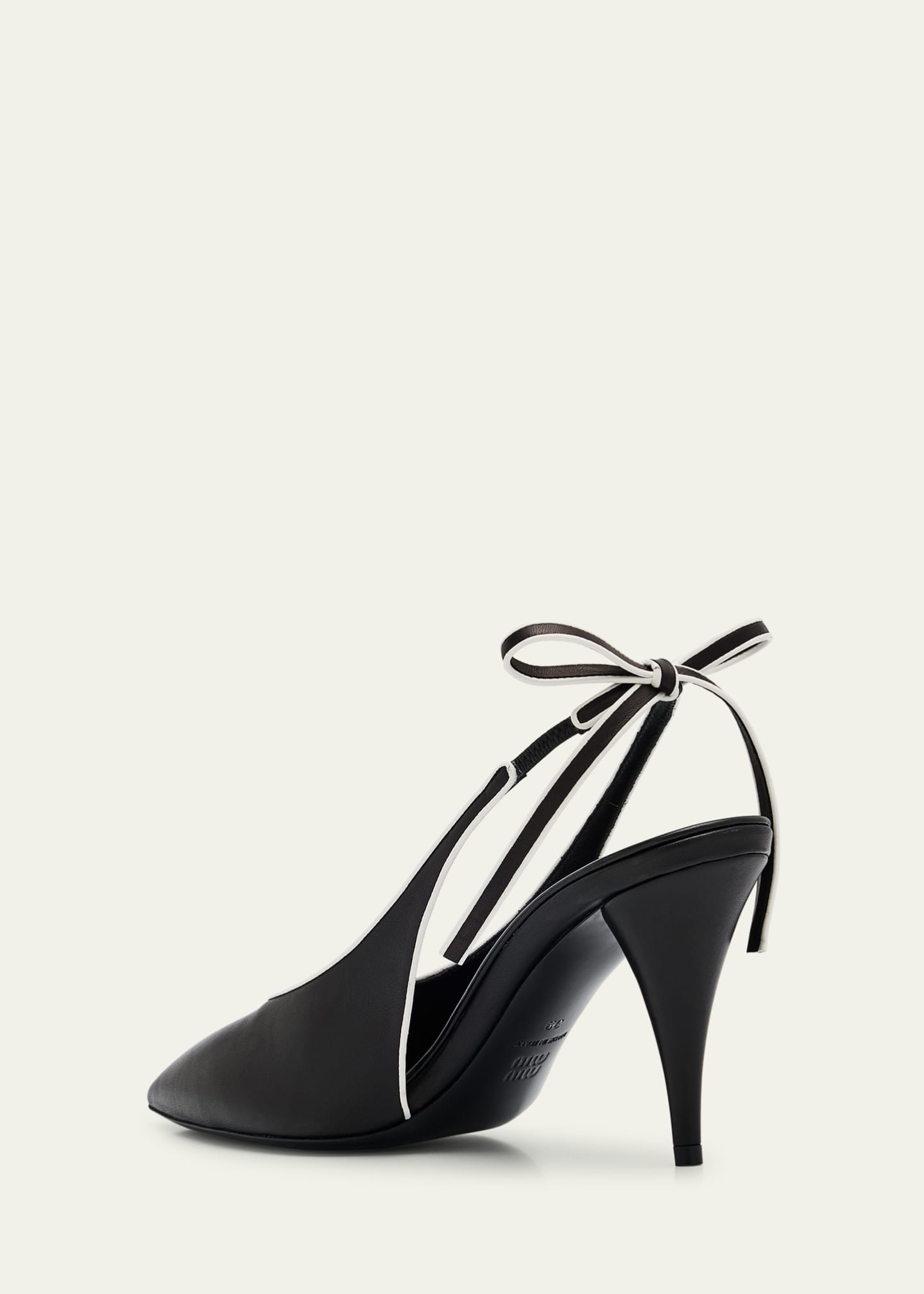 Miu Miu Bicolor Leather Slingback Pumps Image 4 of 6