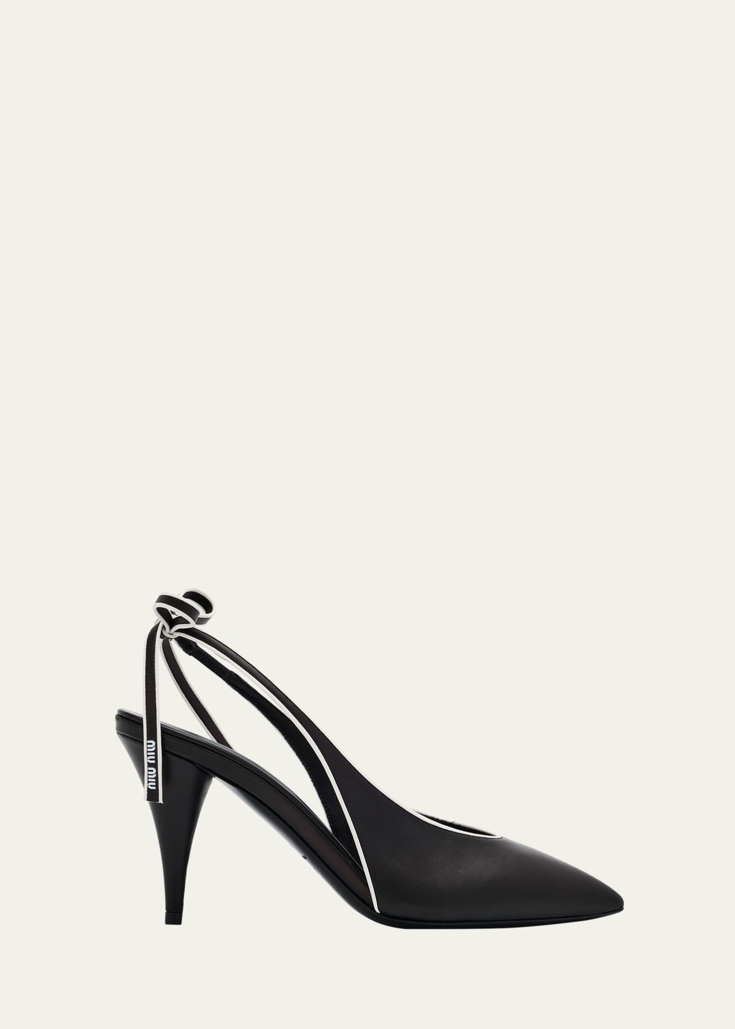 Miu Miu Bicolor Leather Slingback Pumps Image 1 of 6