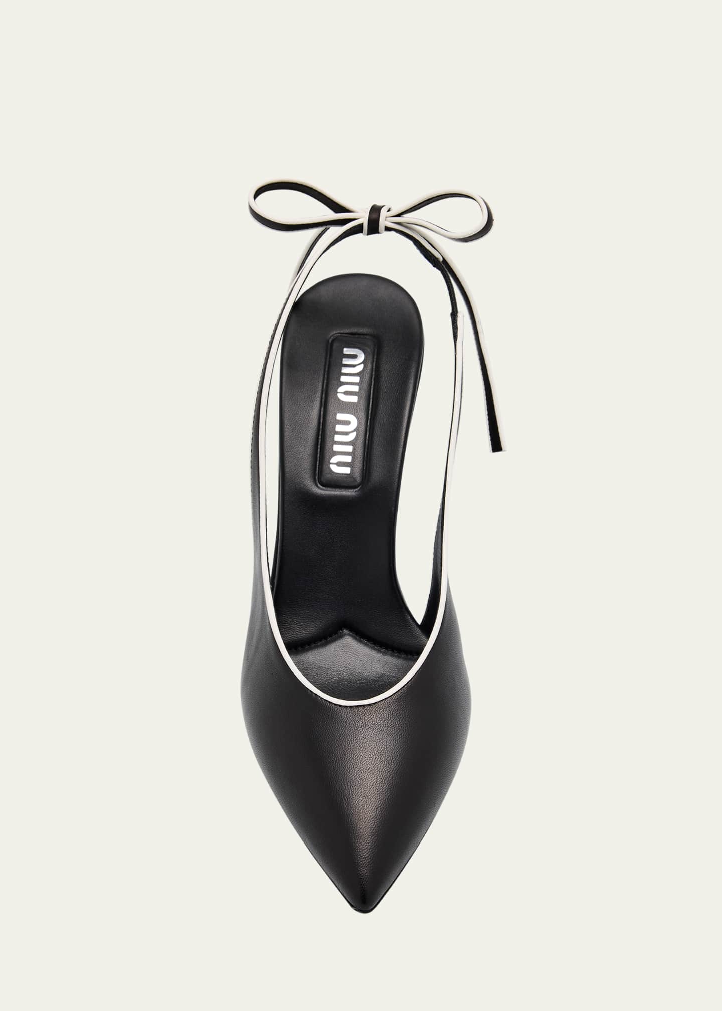 Miu Miu Bicolor Leather Slingback Pumps Image 5 of 6
