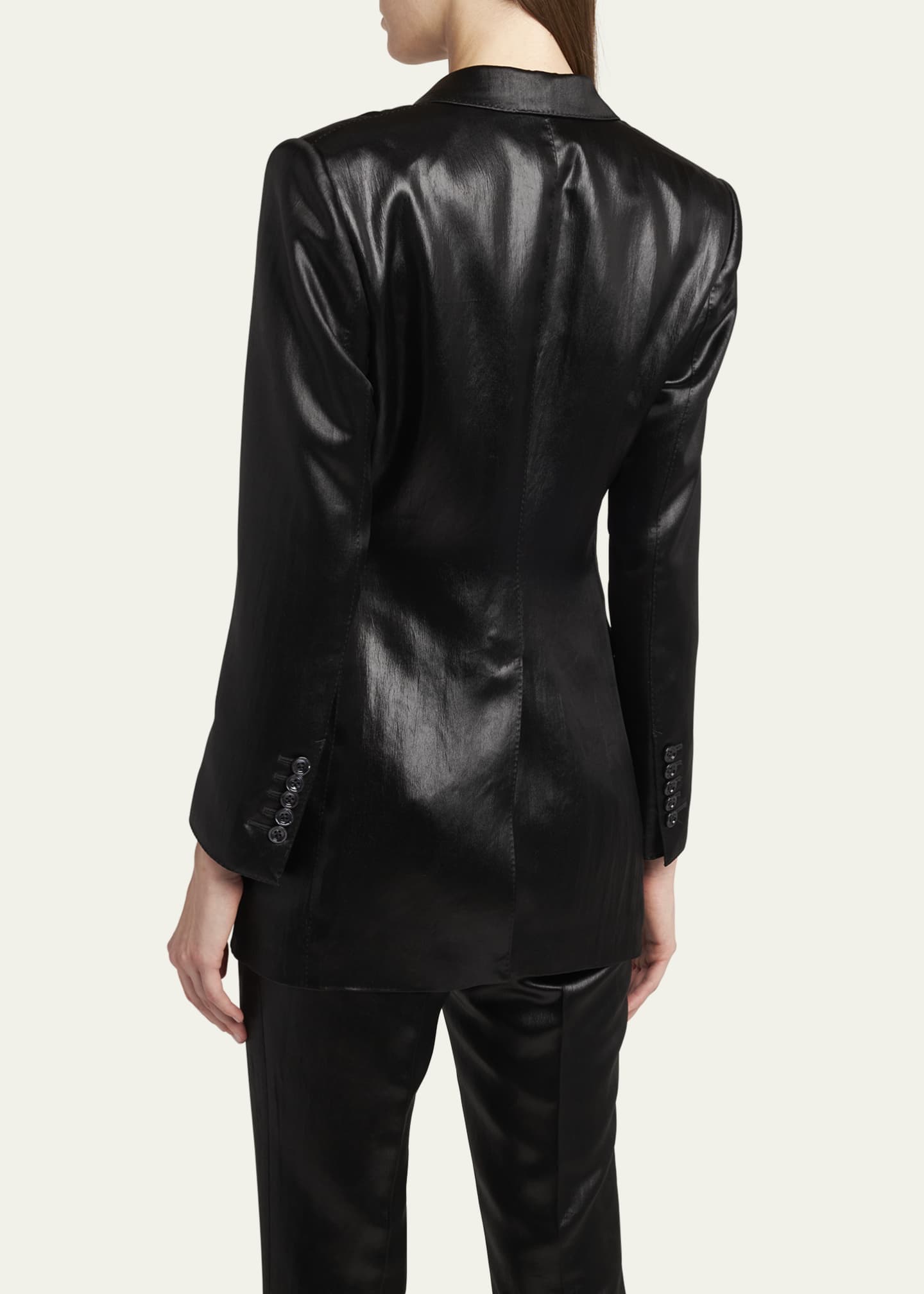 TOM FORD Liquid Satin Single-Breasted Blazer Jacket Image 3 of 5
