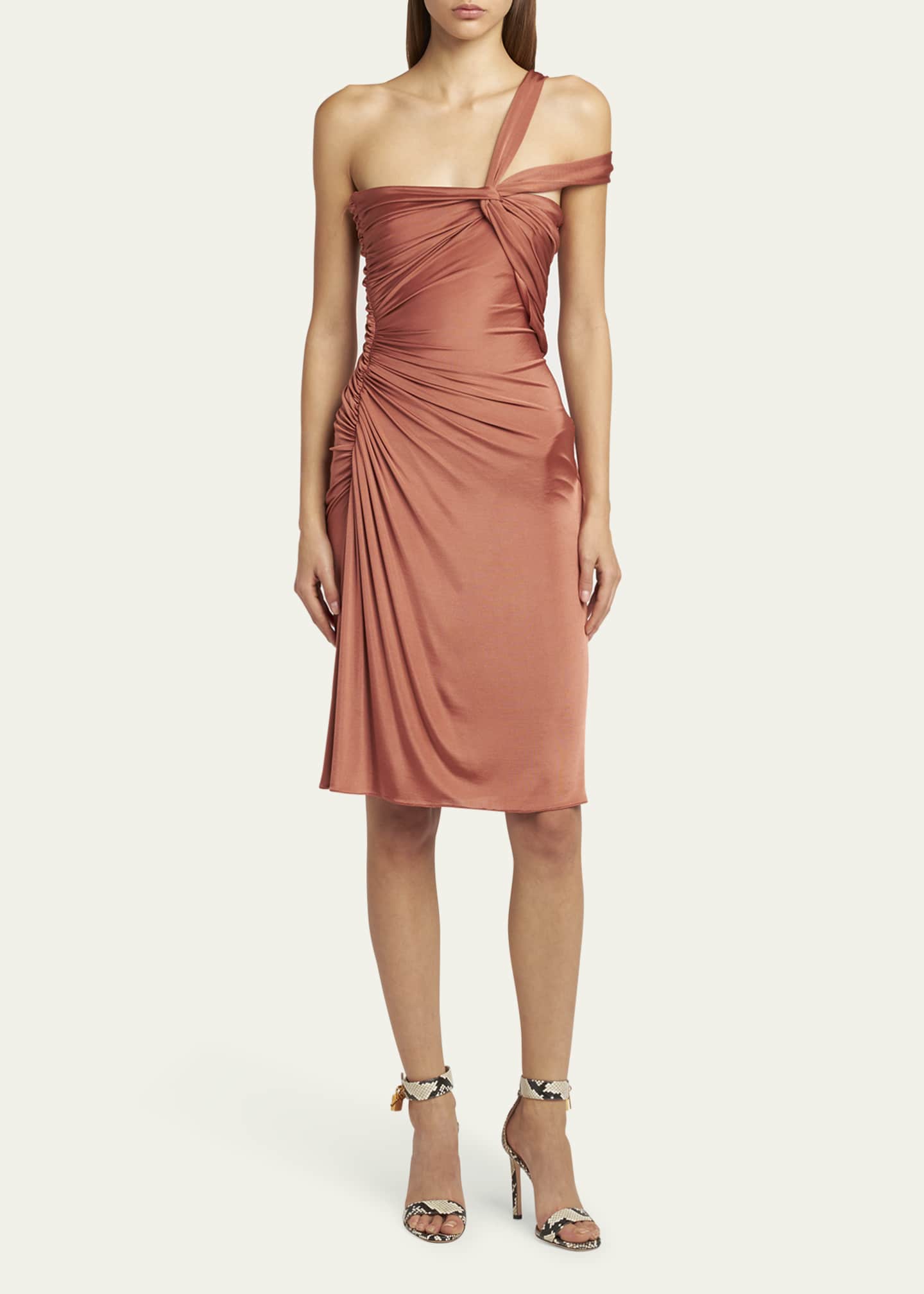 TOM FORD One-Shoulder Ruched Mini Dress Image 2 of 5