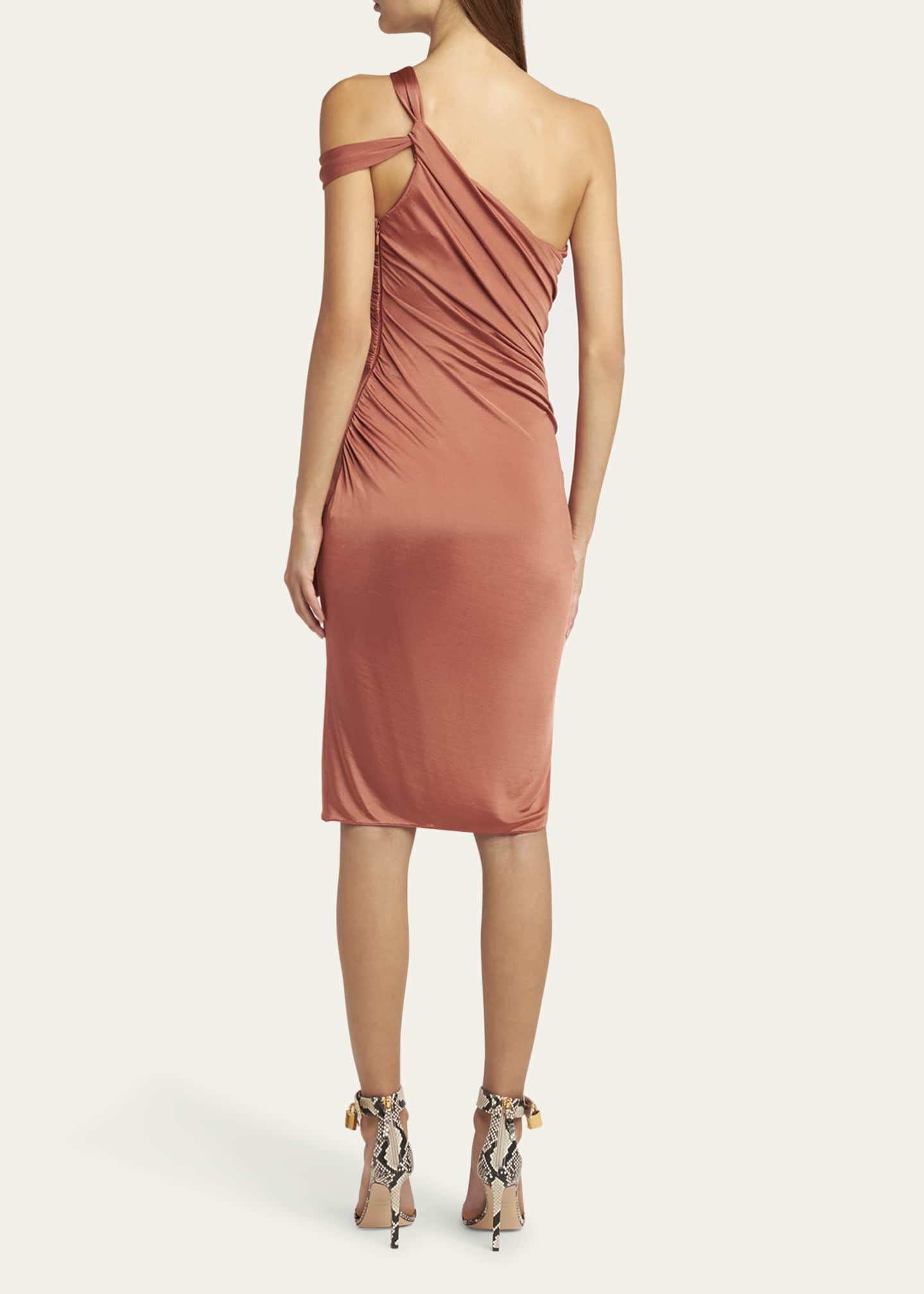 TOM FORD One-Shoulder Ruched Mini Dress Image 3 of 5