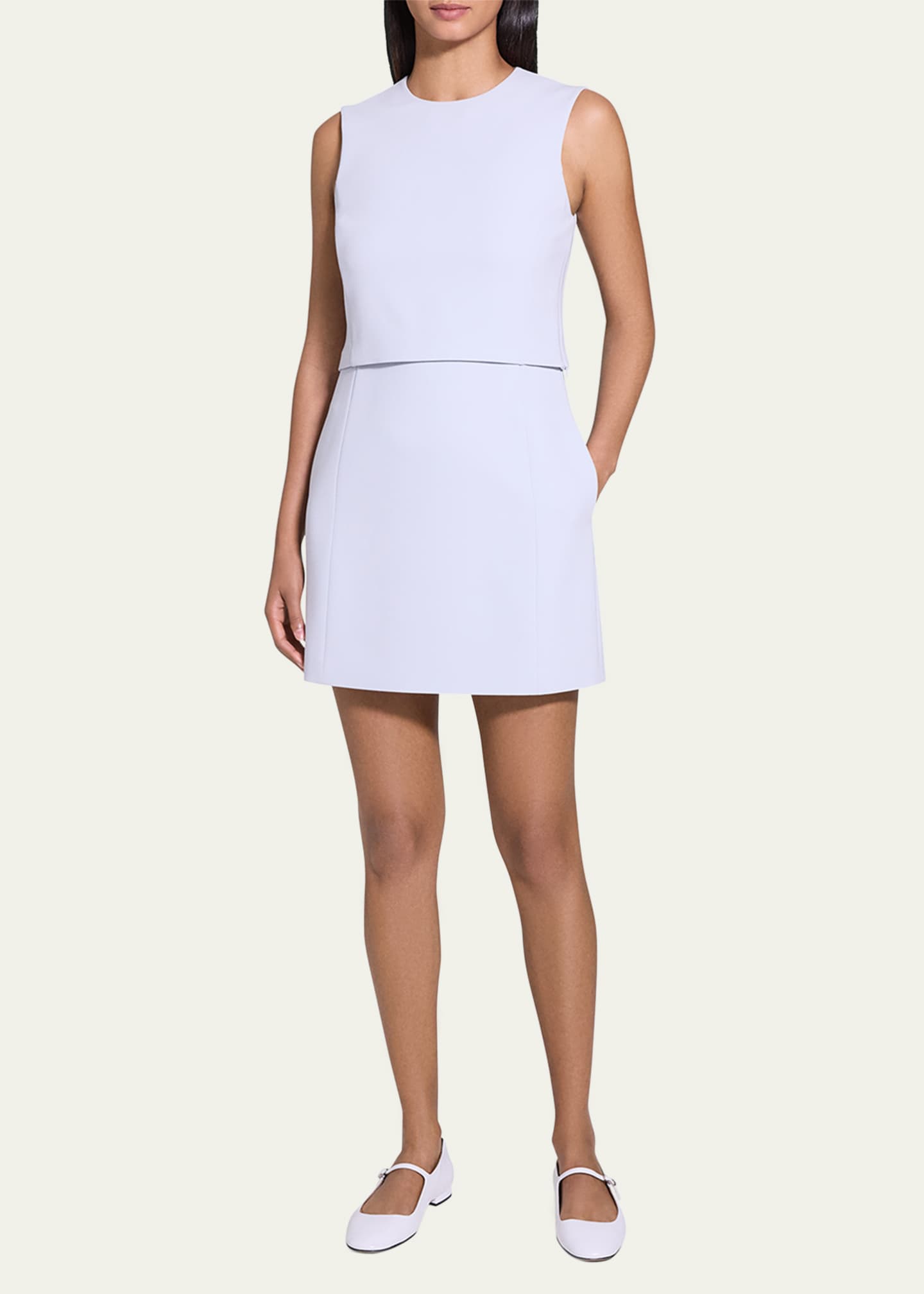Theory Crepe Sculpted Layer Mini Dress Image 2 of 5