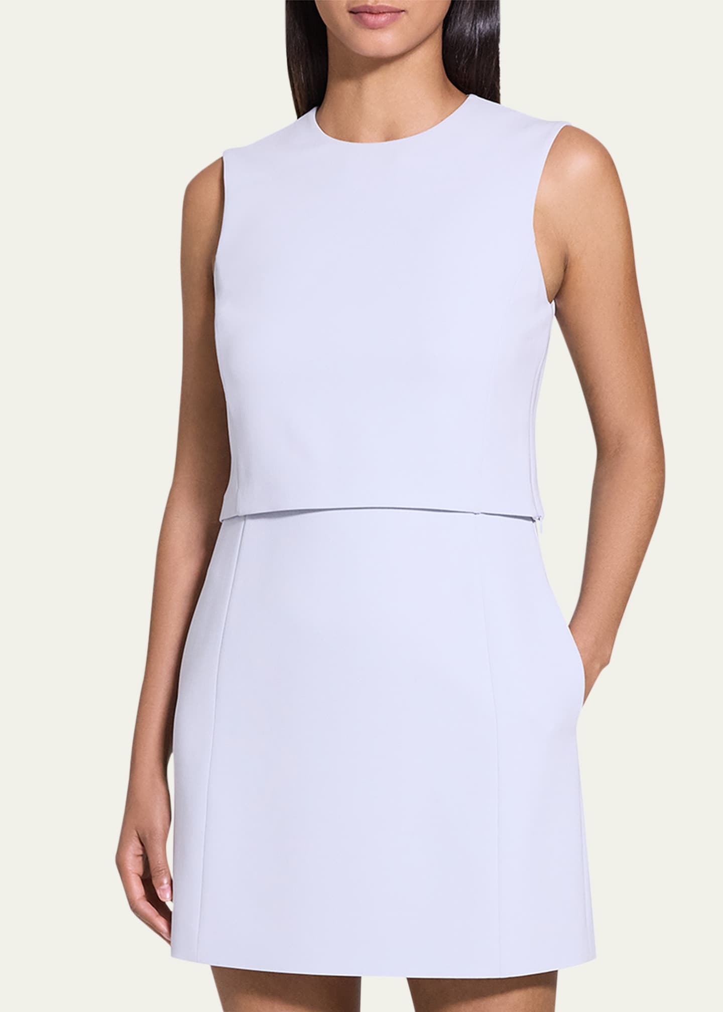 Theory Crepe Sculpted Layer Mini Dress Image 5 of 5