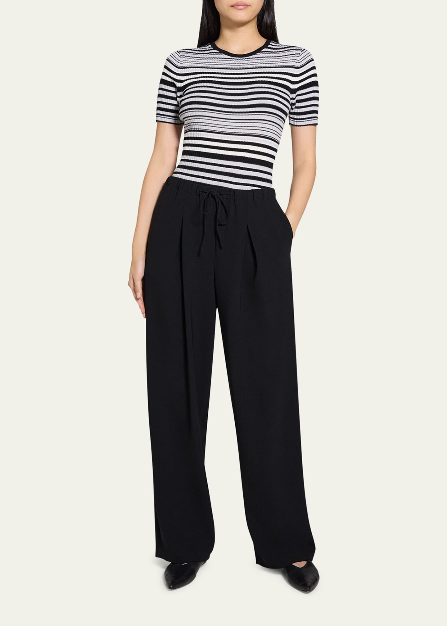 Theory Pleated Casual Drawstring Pants Image 2 of 5