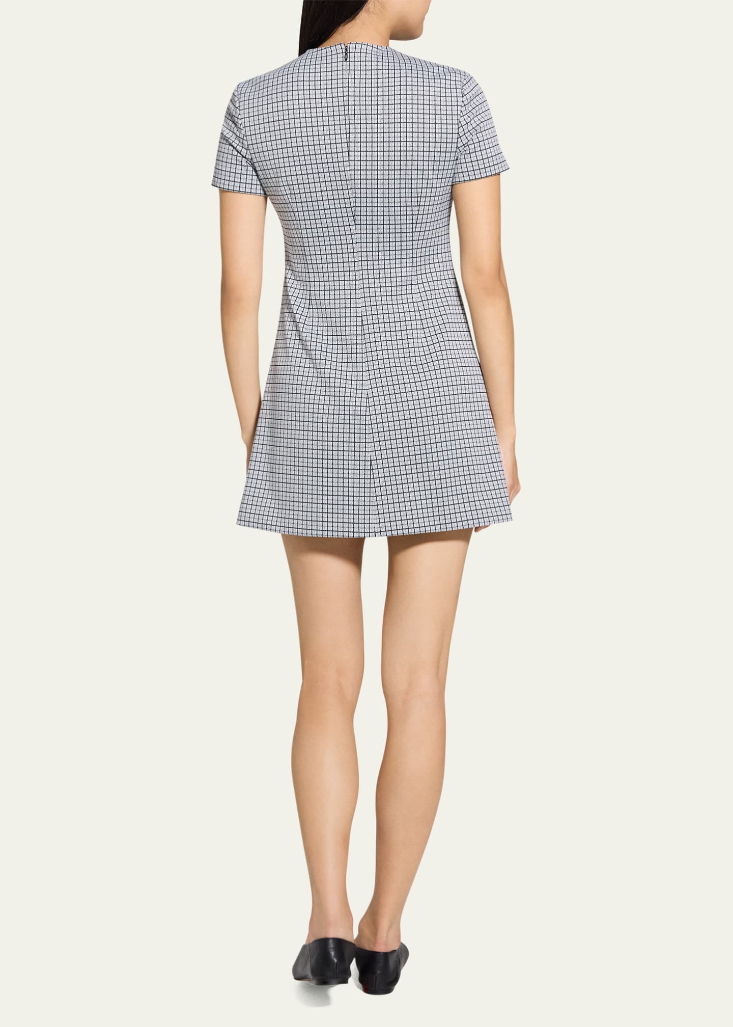 Theory Short-Sleeve A-Line Mini Dress Image 3 of 5