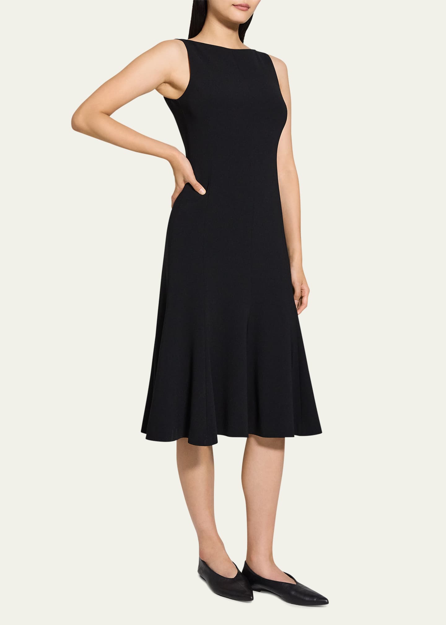 Theory Sleeveless Mermaid Midi Dress Image 4 of 5