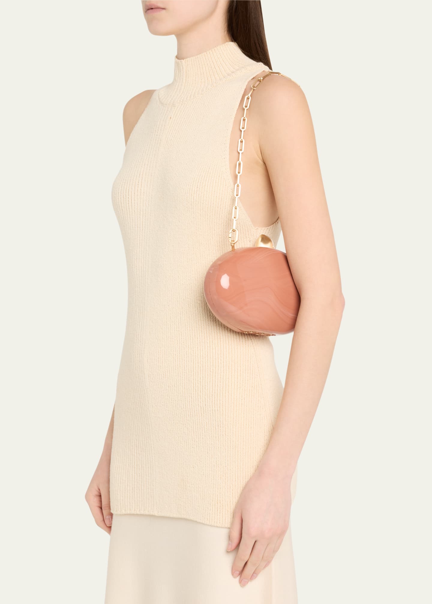 Cult Gaia Eviana Glossy Acrylic Clutch Bag Image 2 of 3