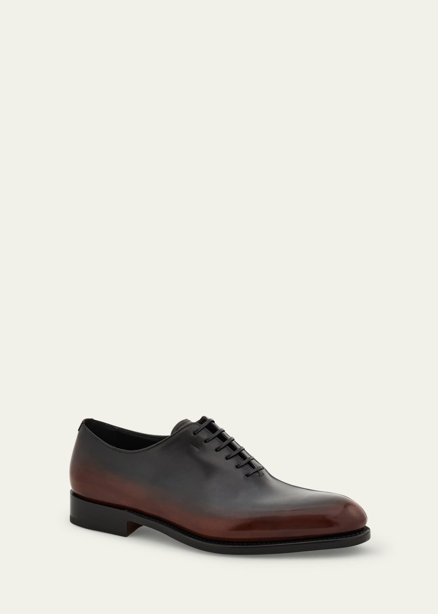 Ferragamo Men's Angiolo Tramezza Degrade Leather Oxfords Image 3 of 3