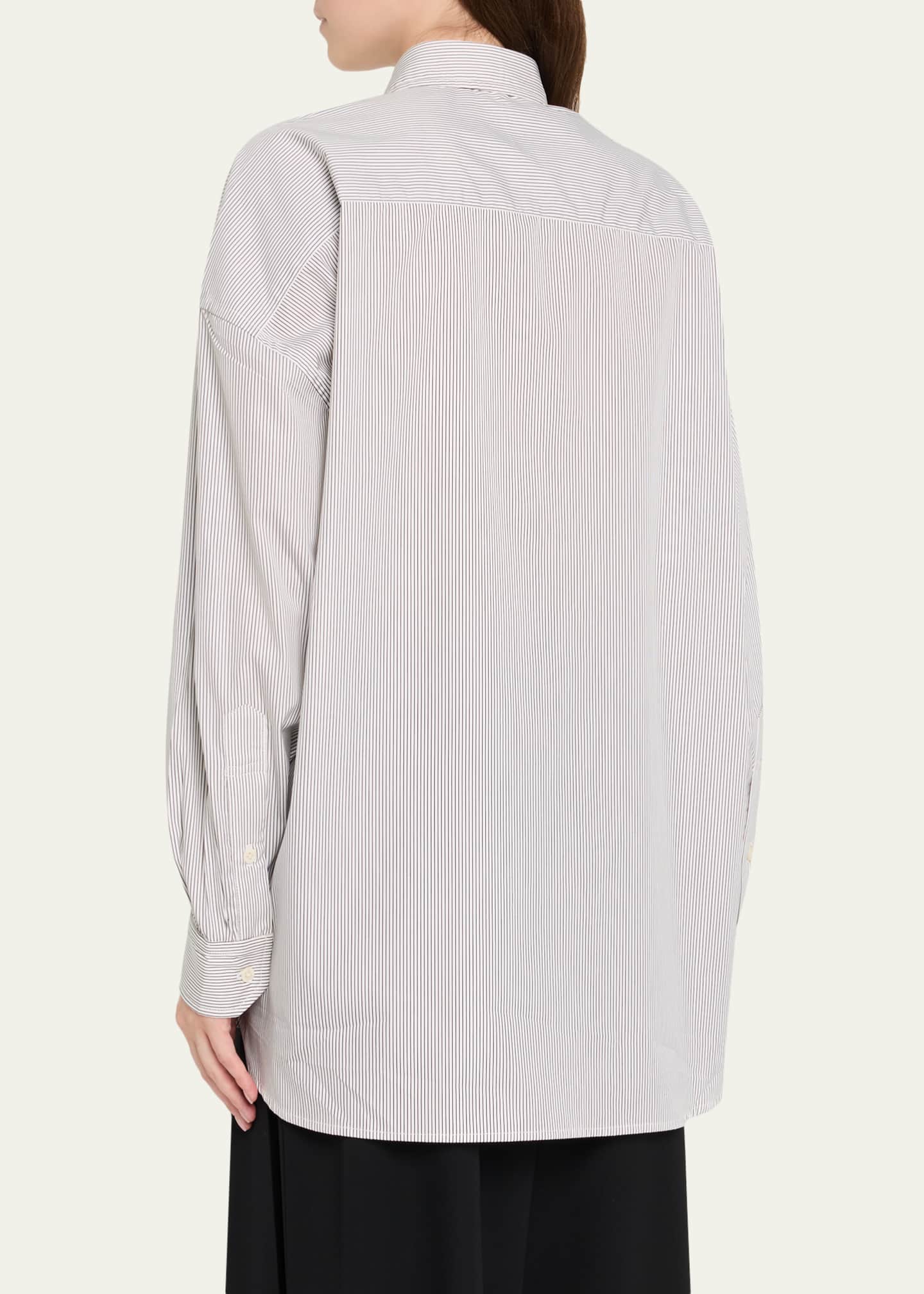 Raiven Paillette Striped Button-Down Shirt - Thumbnail 4