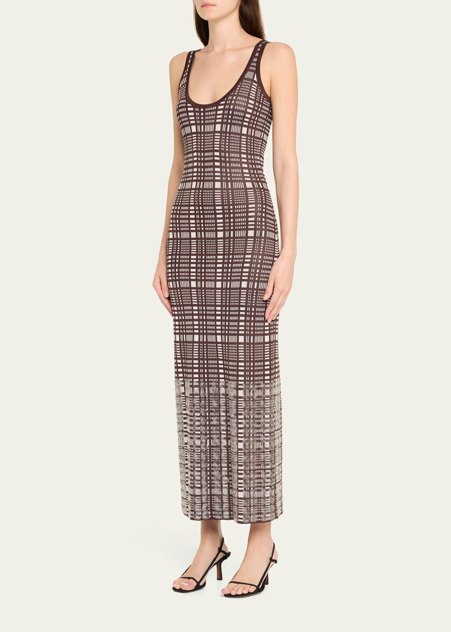 ZANKOV Jaqueline Sequined Check Sleeveless Maxi Dress Image 4 of 5