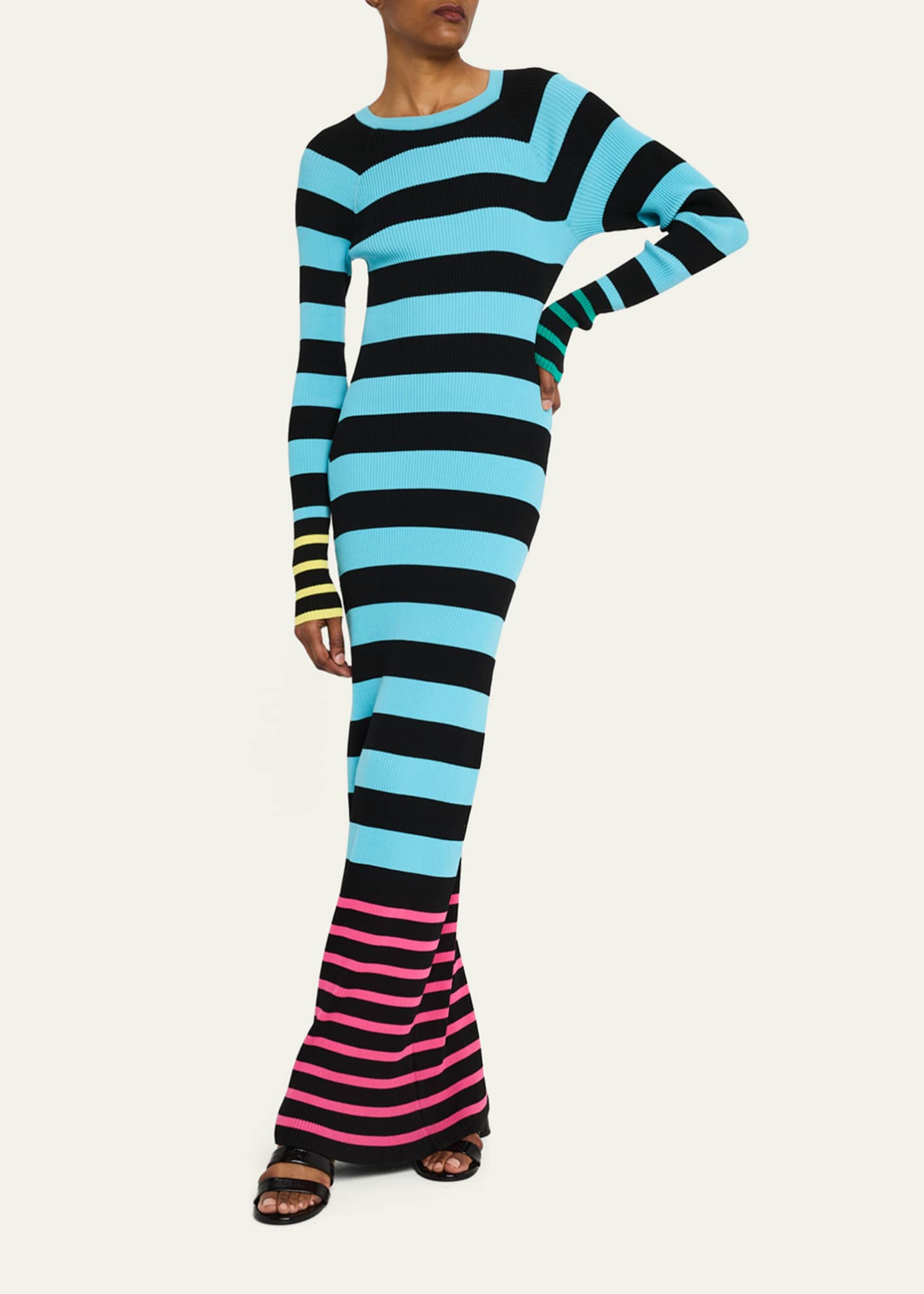ZANKOV Sam Stripe Long-Sleeve Maxi Dress Image 2 of 5